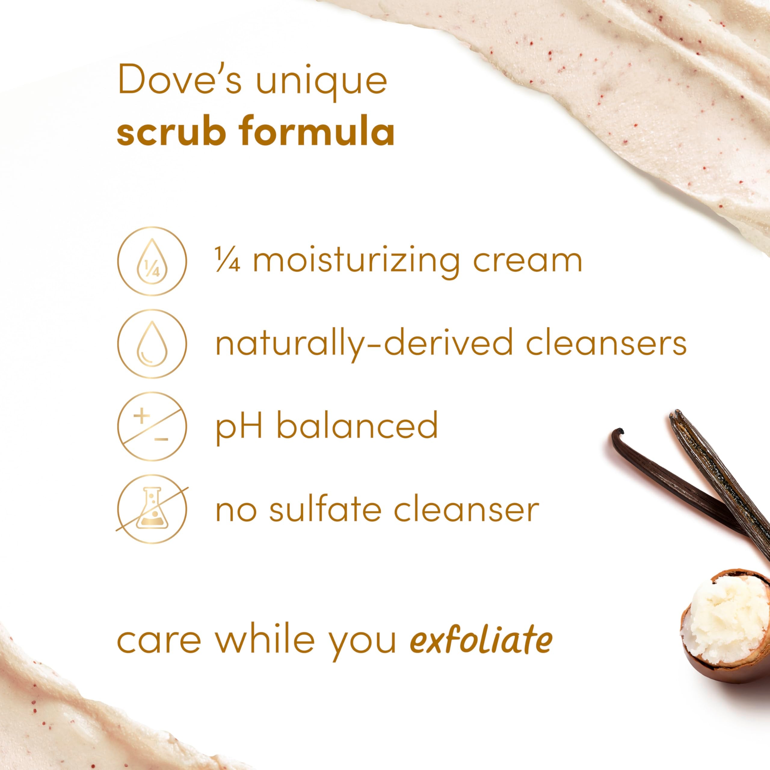 Dove Vanilla Sugar & Shea Butter Body Scrub Exfoliates and Deeply Nourishes for Smooth, Radiant Skin 15 oz Dove buy supplements canada