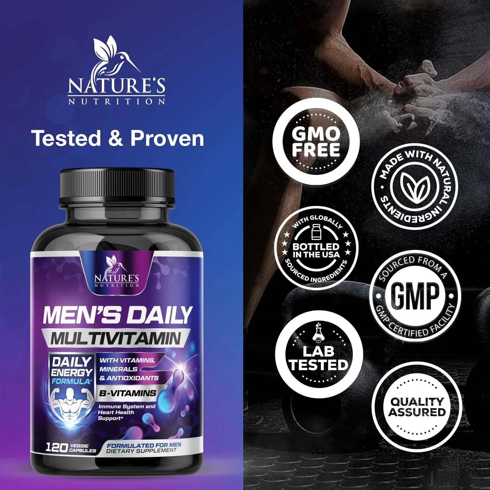 Multivitamin for Men - Advanced Supplement with Full-Spectrum Formula, Essential Vitamins A, C, D, E, & Zinc - High Potency B Vitamins Multi Nature's Nutrition buy supplements canada
