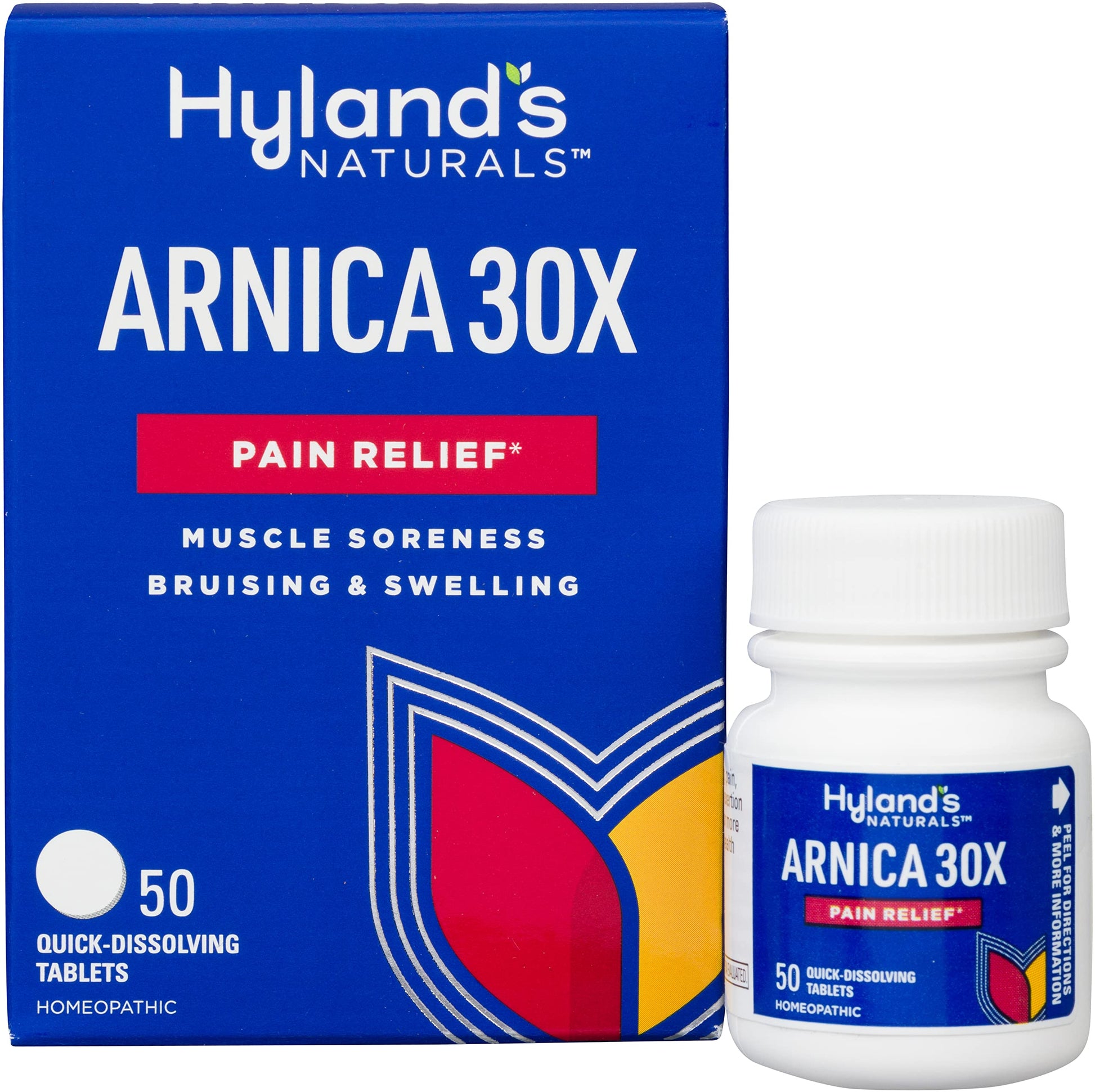 Hyland's Arnica Montana 30x Tablets, Natural Relief of Bruises, Swelling and Muscle Soreness, Quick Dissolving Tablets (Pack of 1, 50 Count Total) Hyland's buy supplements canada