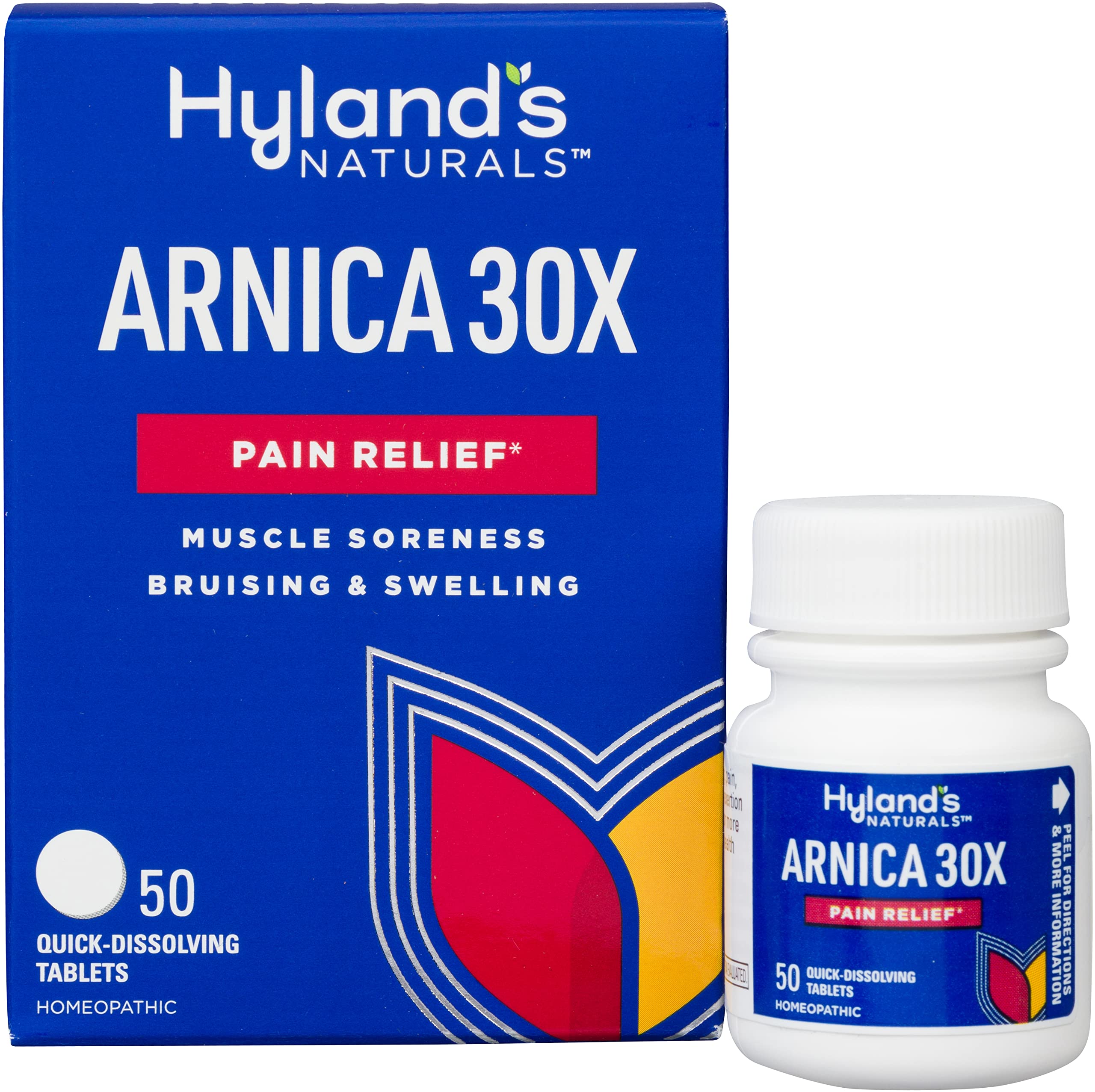 Hyland's Arnica Montana 30x Tablets, Natural Relief of Bruises, Swelling and Muscle Soreness, Quick Dissolving Tablets (Pack of 1, 50 Count Total) Hyland's buy supplements canada
