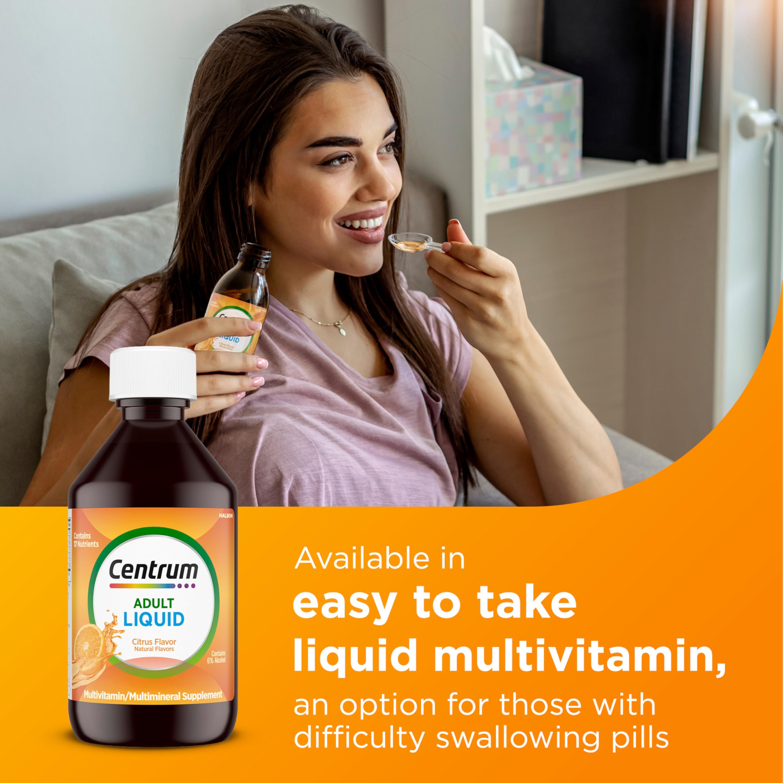 Centrum Liquid Multivitamin for Adults, Multivitamin/Multimineral Supplement with B Vitamins and Antioxidants, Citrus Flavor - 8 Fl Oz Centrum buy supplements canada