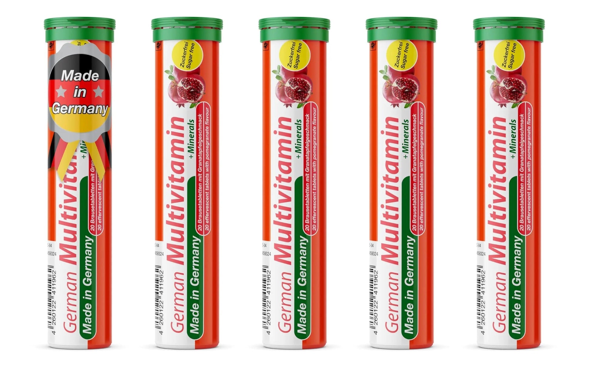 T&D German Multvitamin + Minerals 10 Vitamins 2 Minerals - 100 Vegan Drink Effervescent Tablets - Pomegranate Flavor T&D buy supplements canada