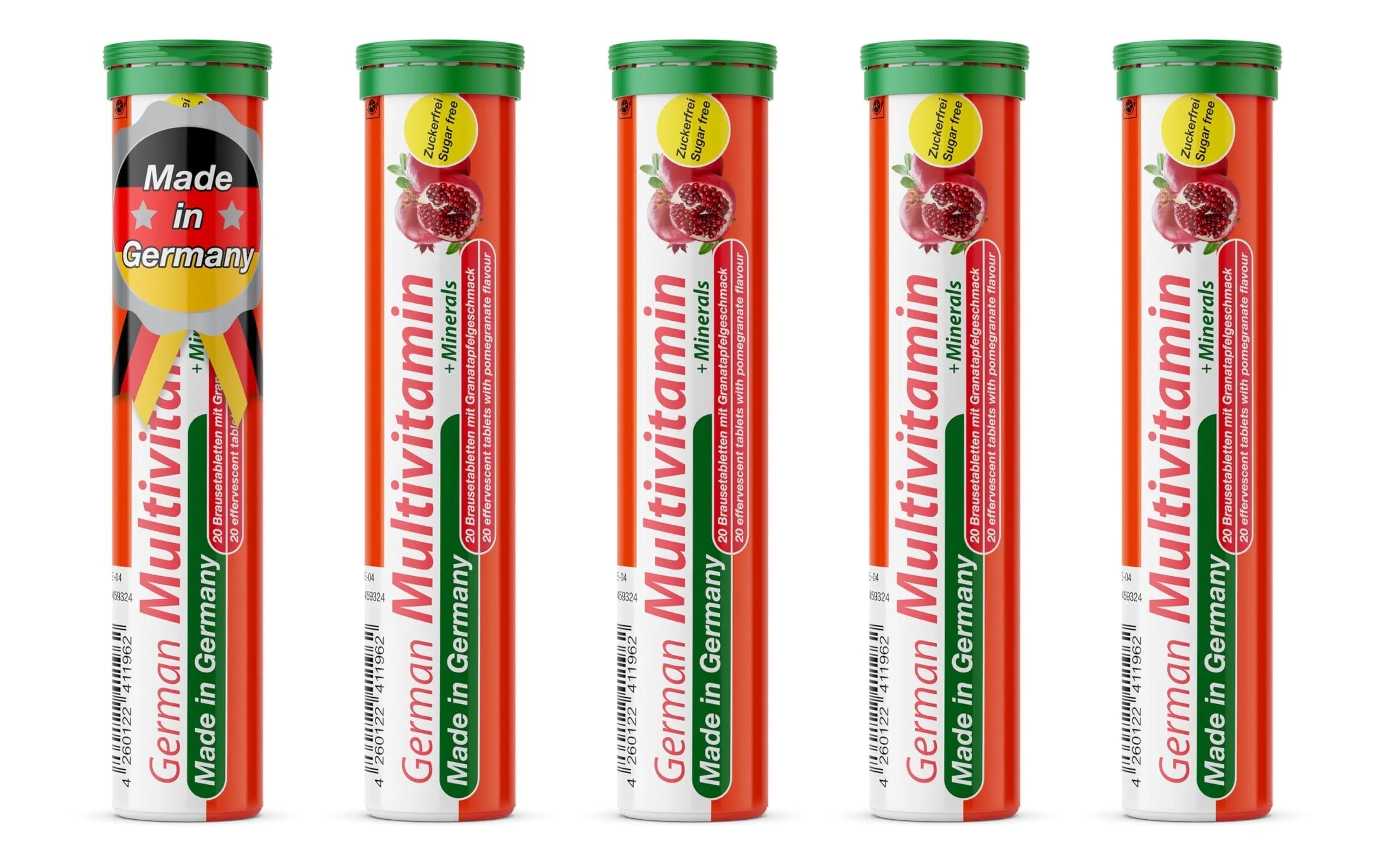 T&D German Multvitamin + Minerals 10 Vitamins 2 Minerals - 100 Vegan Drink Effervescent Tablets - Pomegranate Flavor T&D buy supplements canada