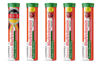 T&D German Multvitamin + Minerals 10 Vitamins 2 Minerals - 100 Vegan Drink Effervescent Tablets - Pomegranate Flavor T&D buy supplements canada