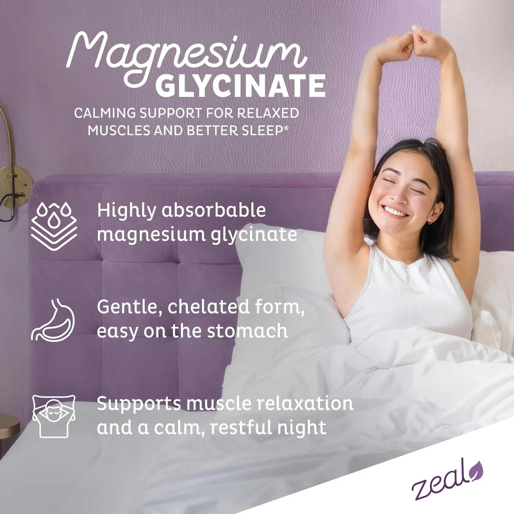 Zeal Naturals Triple Magnesium Complex Supplement - Glycinate, Malate, Citrate | 400mg, 180 Capsules | High Absorption Chelated Magnesium for Sleep, Mood, Muscle Recovery, Relaxation Zeal Naturals buy supplements canada