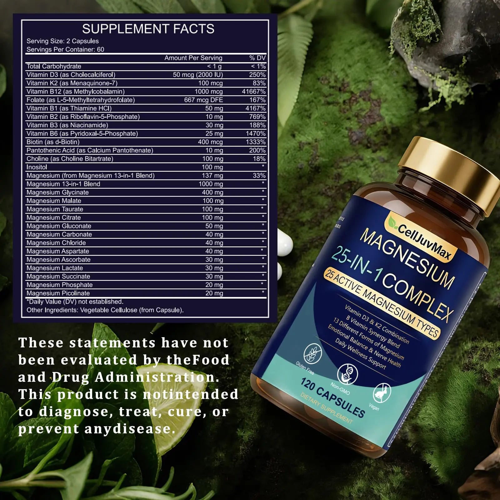 25-in-1 Magnesium Complex | Multi-Form Absorbable Blend for Daily Nutritional Support, 120 Vegan Caps (1) PBZPBZ buy supplements canada