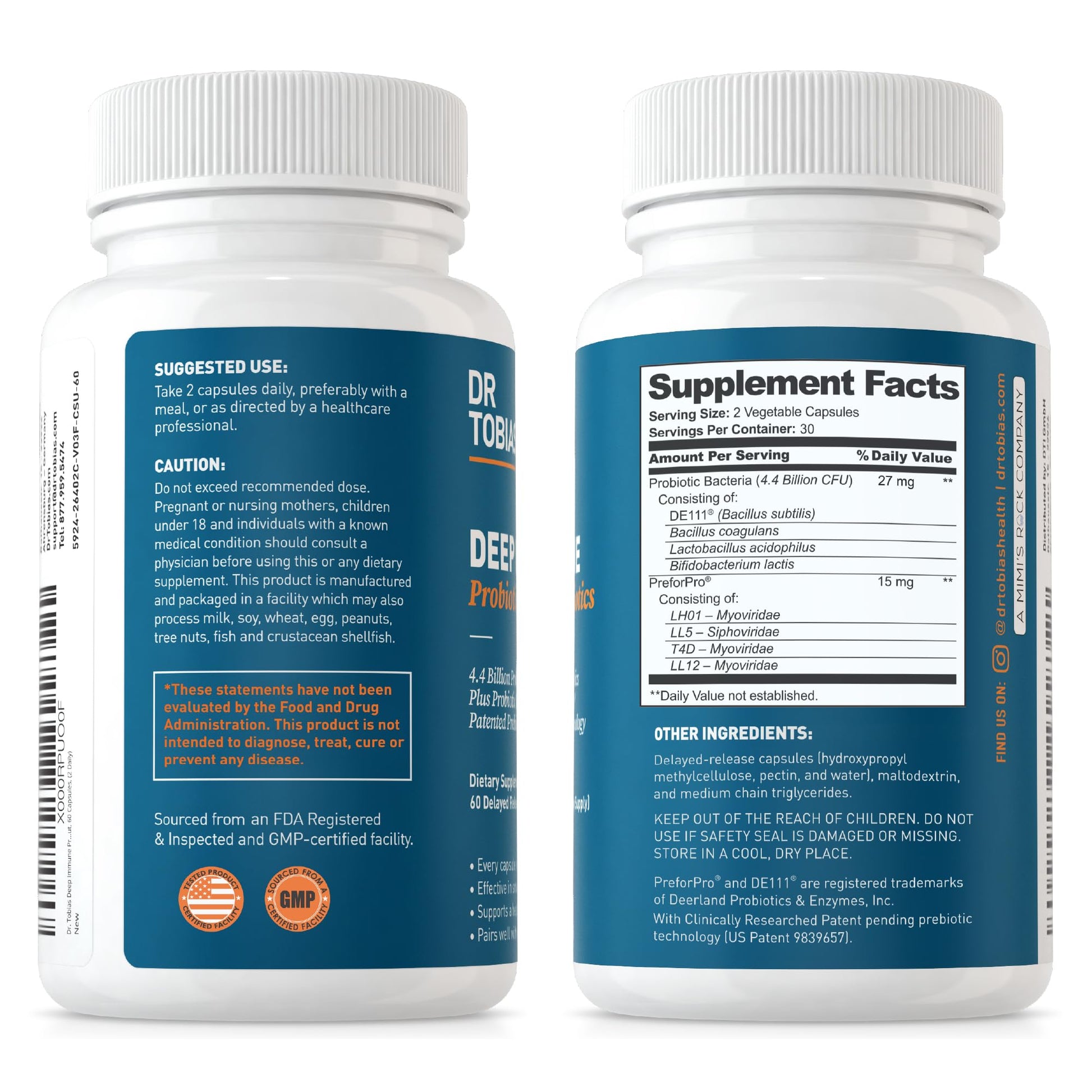 Dr. Tobias Deep Immune Probiotics & Prebiotics, 4.4 Billion CFU Probiotics for Women Dr. Tobias buy supplements canada