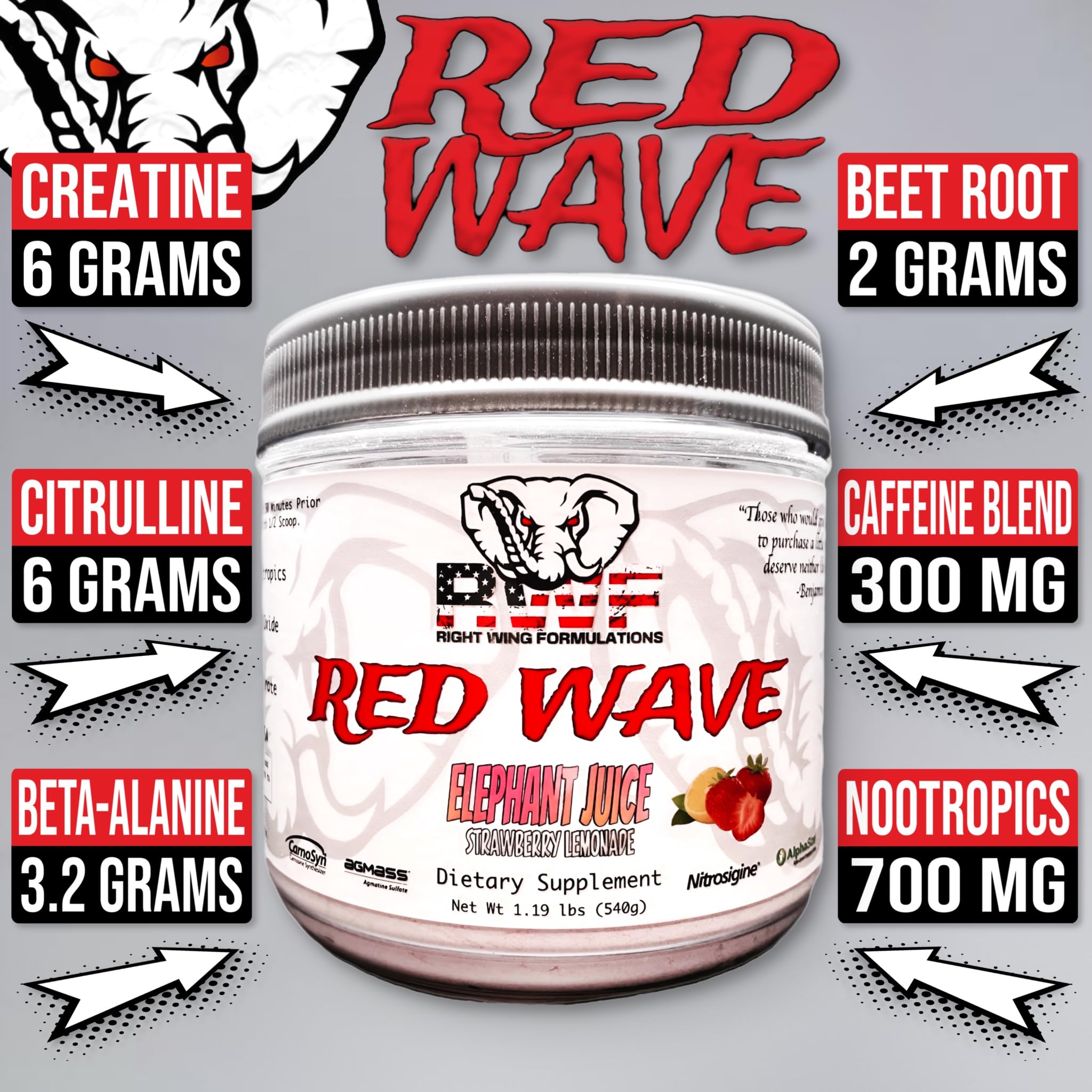 Red Wave Pre Workout Powder With Creatine, Perfect For Men And Women Right Wing Formulations buy supplements canada