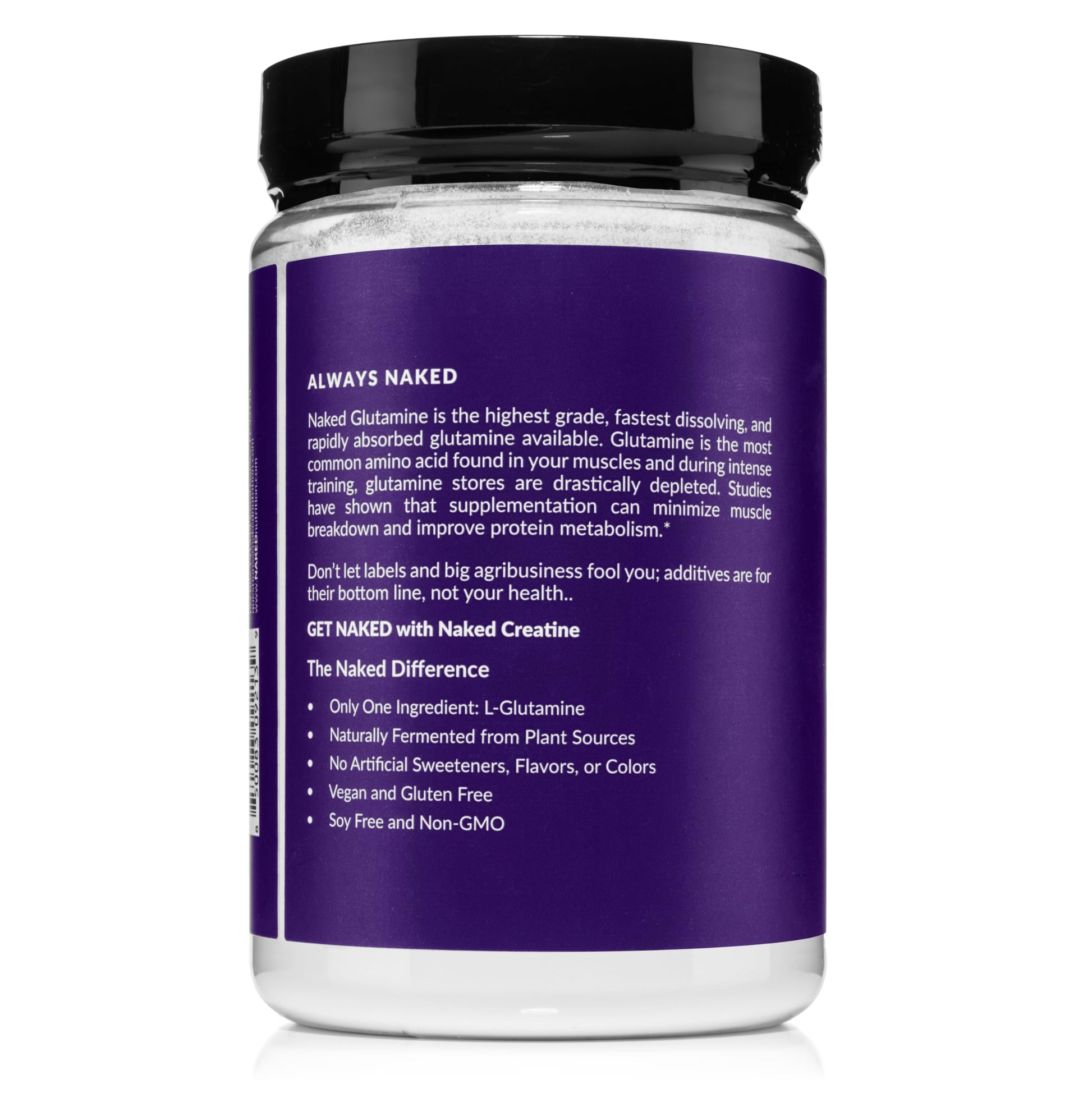 Pure L-Glutamine Made in The USA - 100 Servings - 500g, 1.1lb Bulk, Vegan, Non-GMO, Gluten and Soy Free. Minimize Muscle Breakdown & Improve Protein Synthesis. No Additives NAKED buy supplements canada
