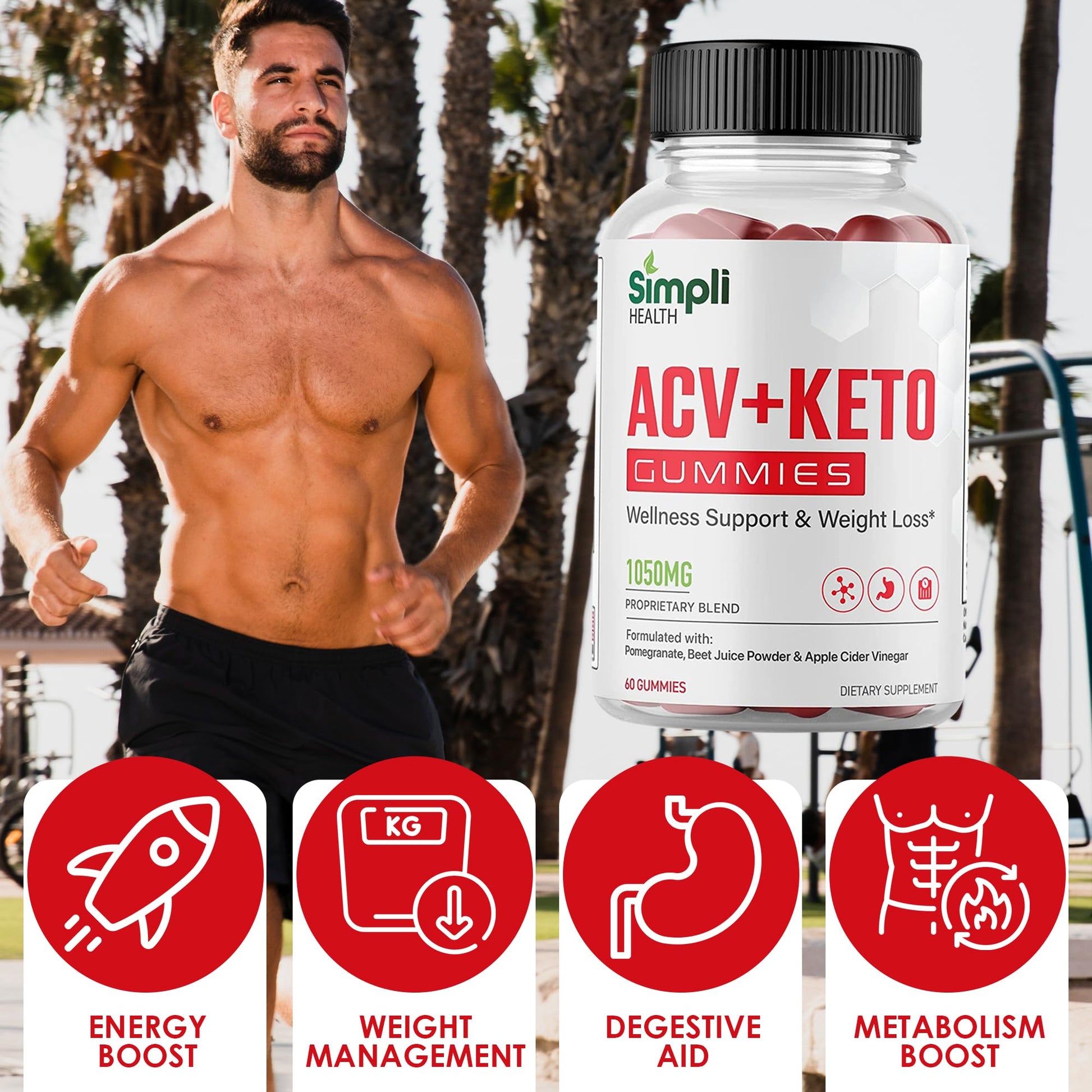 Nutrocell Simpli Health ACV Ketos Gummies Keto Apple Cider Vinegar 1050mg, Simplihealth Nutrocell buy supplements canada
