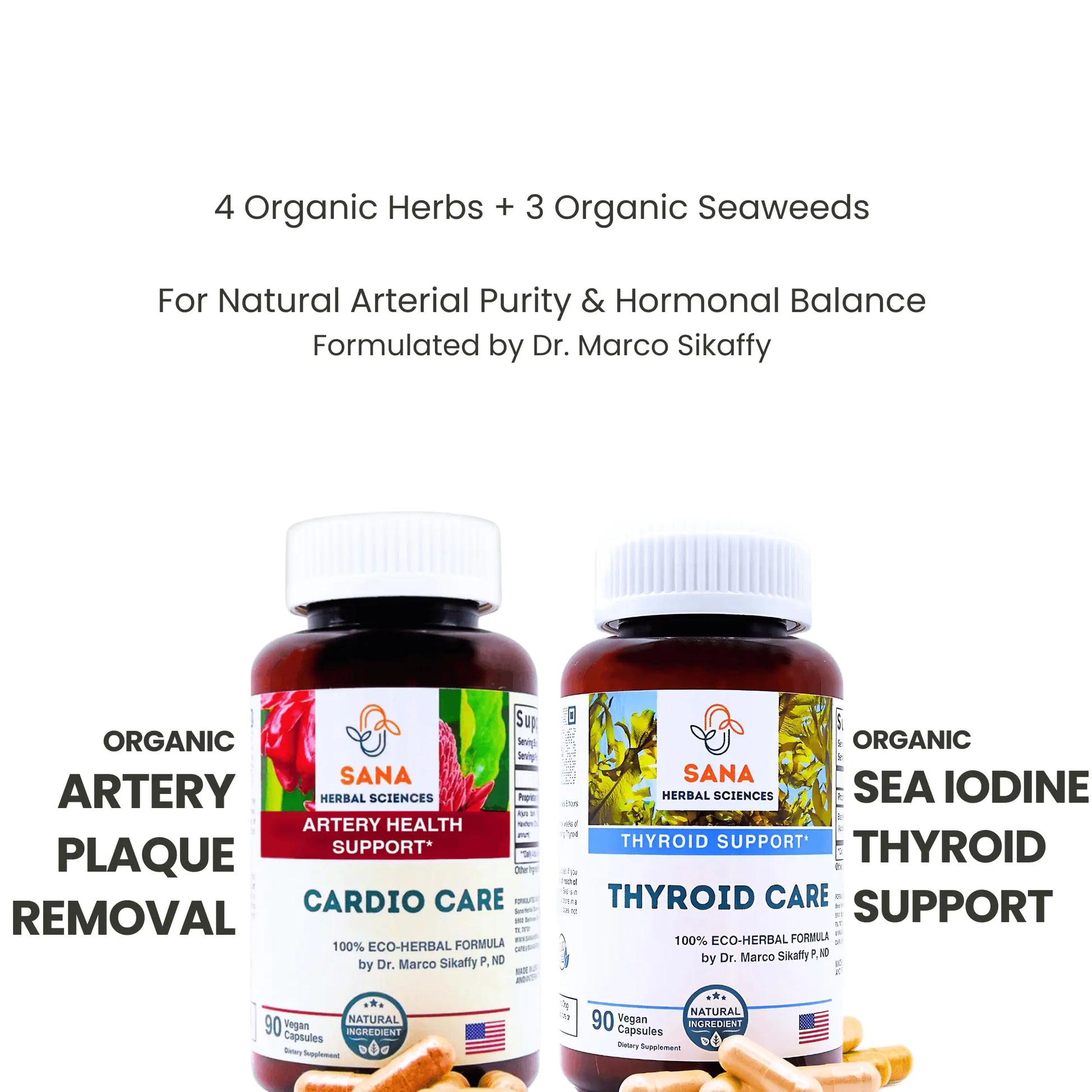 Sana Herbal Sciences Artery Plaque Removal & Sea Iodine Thyroid Support Organic Blends Sana Herbal Sciences buy supplements canada