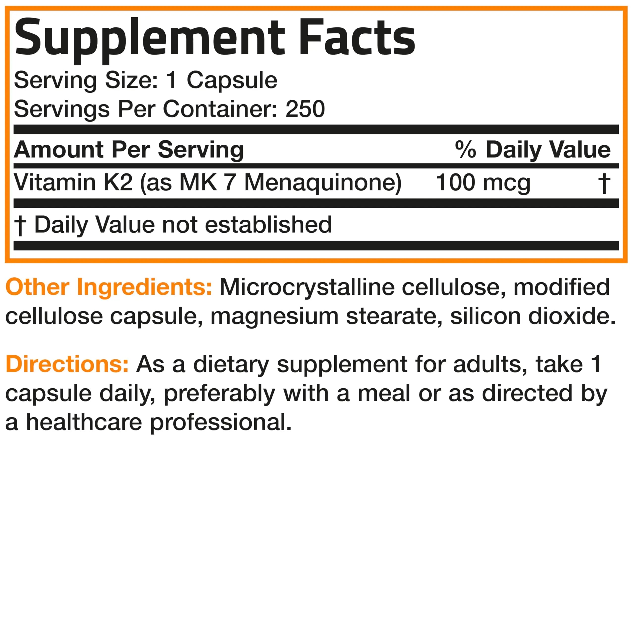 Bronson Vitamin K2 as MK-7 Menaquinone 100 mcg Non-GMO, 250 Capsules Bronson buy supplements canada