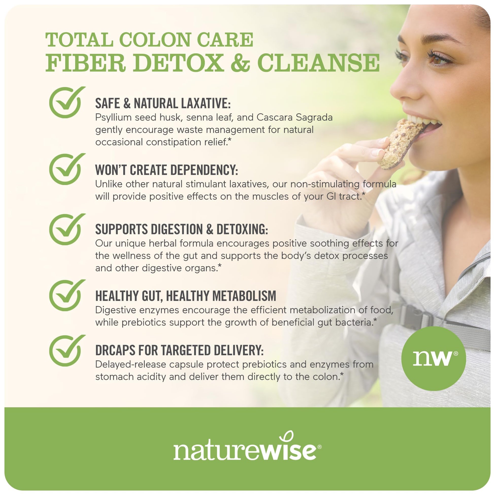 NatureWise Total Colon Care Fiber Cleanse with Herbal Laxatives, Prebiotics, & Digestive NatureWise buy supplements canada