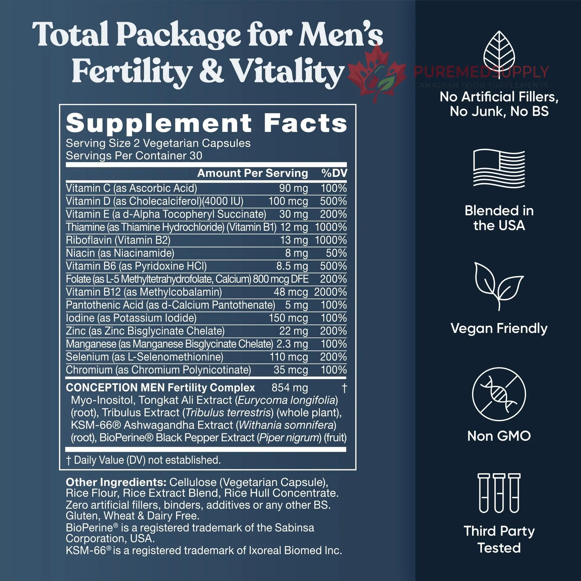 Conception for Him and Vital Liver Bundle - Male Fertility Booster & Prenatal Supplement + 9-in-1 Liver Support Eu Natural buy supplements canada
