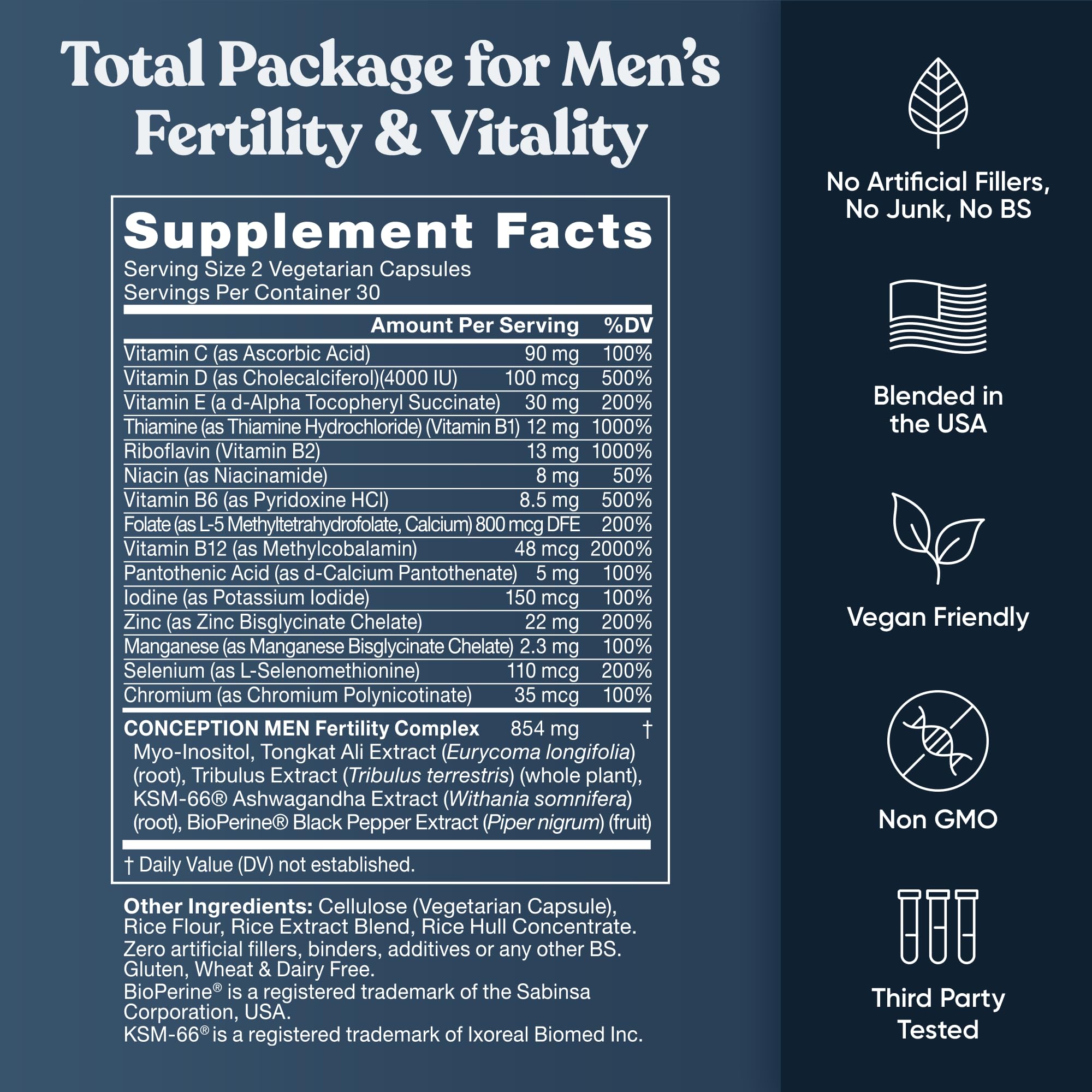 Eu Natural Conception for Him - Male Fertility Supplements with Ashwagandha, Folate & Zinc - Sperm Count, Motility & Strength Support Eu Natural buy supplements canada