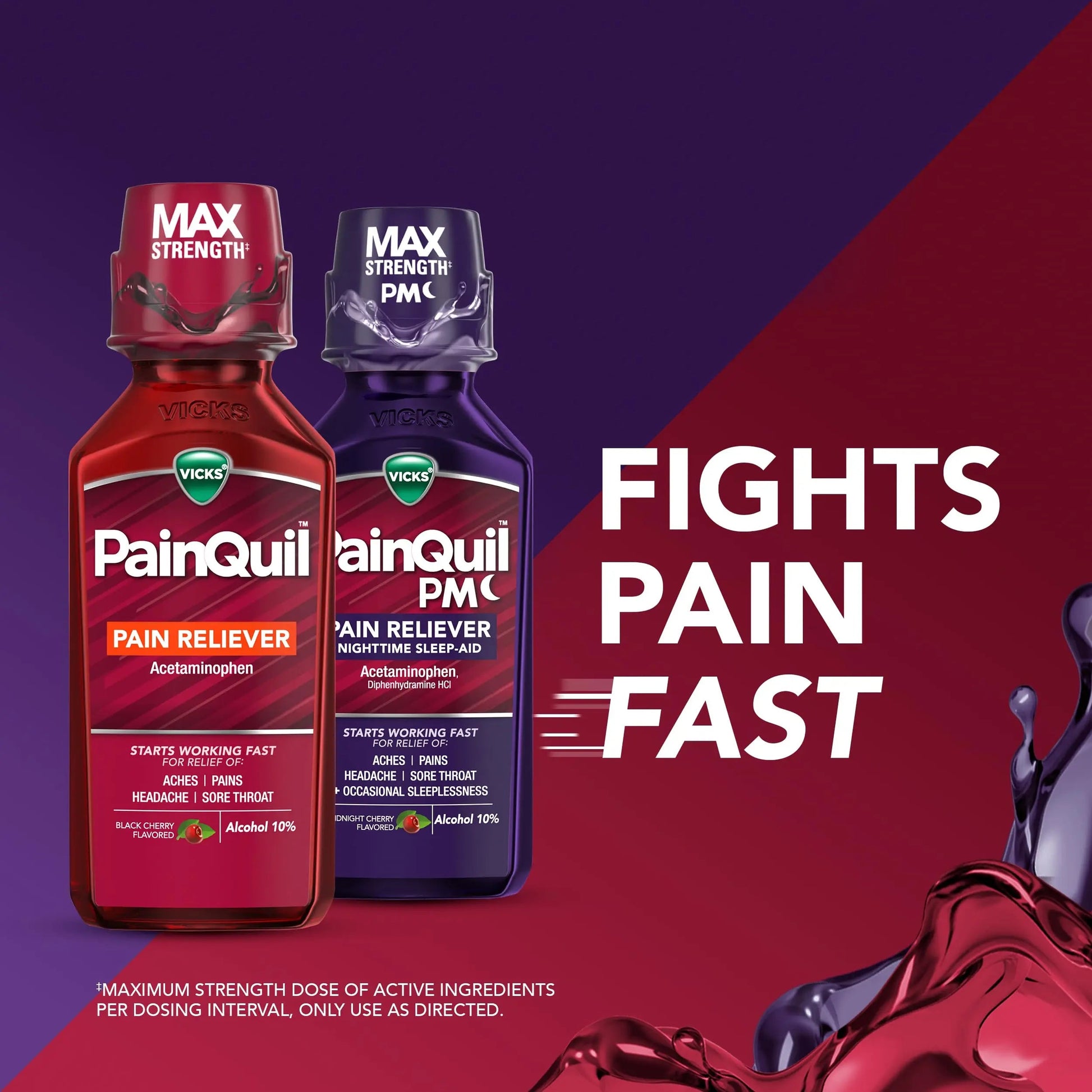Vicks PainQuil & PainQuil PM Pain Relief Liquid, 1000mg Acetaminophen, 2x12 oz Vicks buy supplements canada