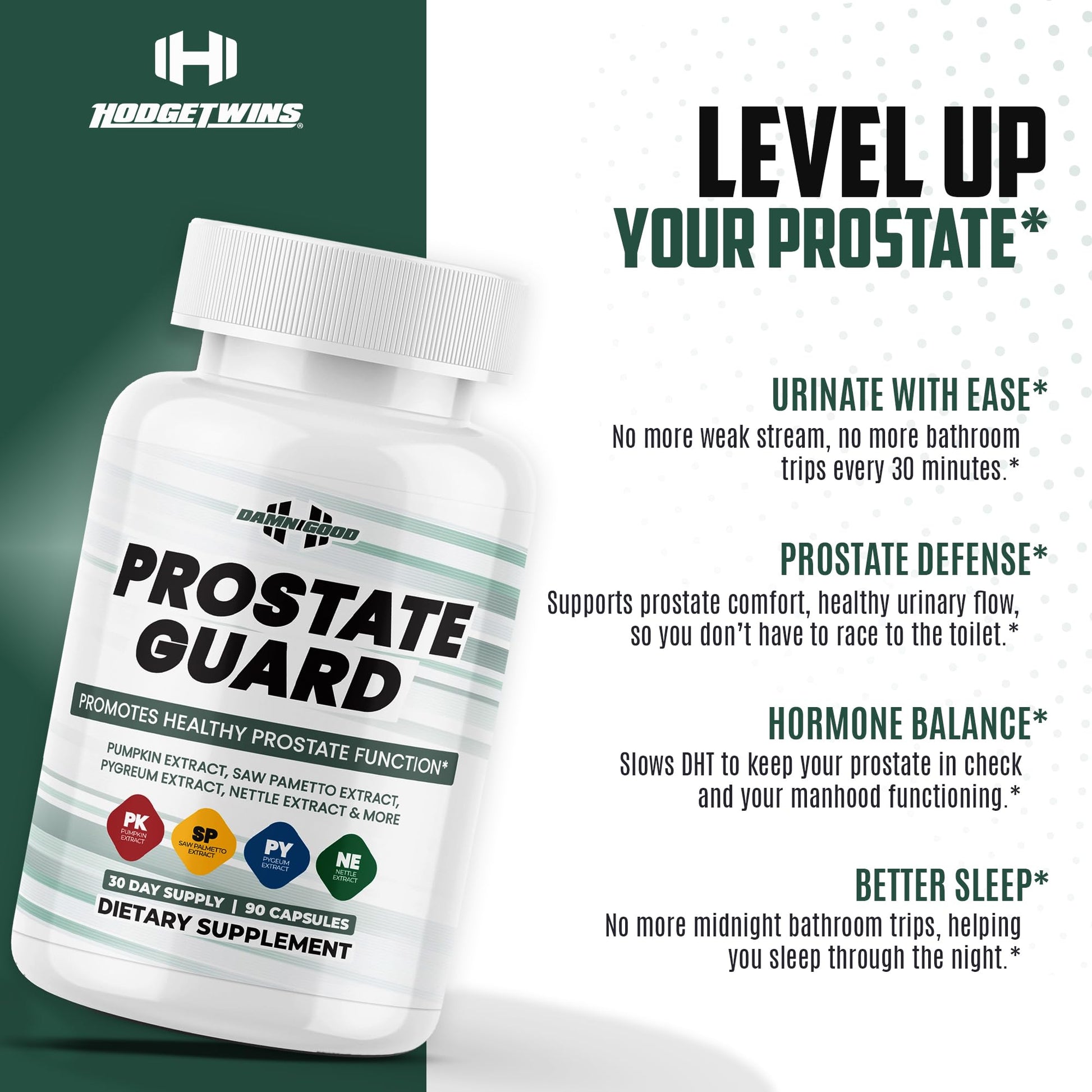 DAMN GOOD The Hodge Twins Prostate Guard - 90 Capsules Guard Vitality Complex – Comfort Blend for Nighttime Routine, Restful Rhythm - Men's Supplements for Health Supports Relaxation DAMN GOOD buy supplements canada
