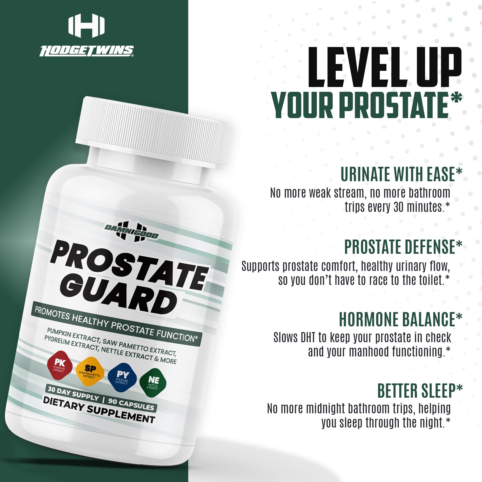 DAMN GOOD The Hodge Twins Prostate Guard - 90 Capsules Guard Vitality Complex – Comfort Blend for Nighttime Routine, Restful Rhythm - Men's Supplements for Health Supports Relaxation DAMN GOOD buy supplements canada