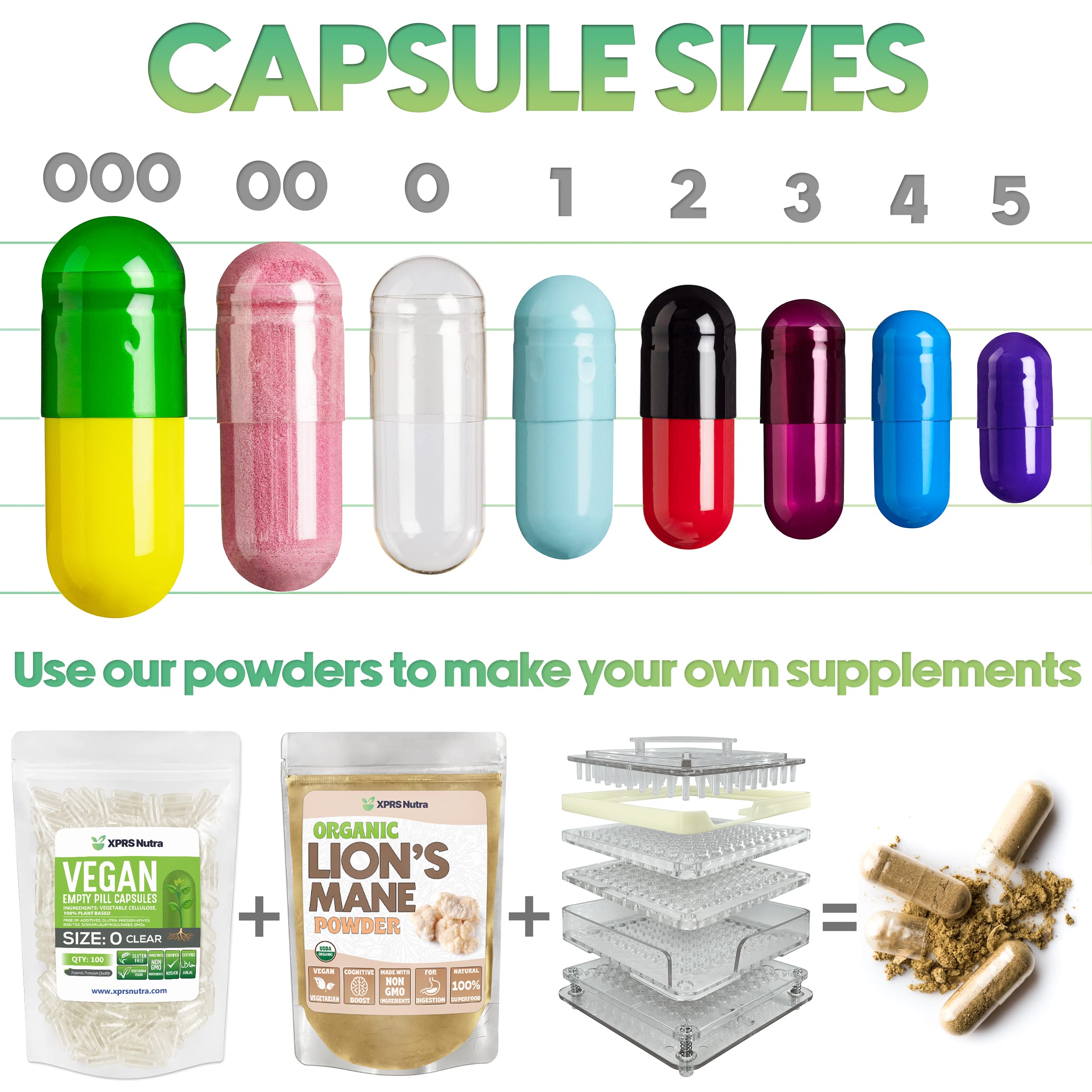 XPRS Nutra Size 00 Empty Capsules - 100 Count Empty Vegan Capsules - Vegetarian Empty Pills - DIY Vegetable Capsule Filling- Veggie Pill Caps (Lavender/White) XPRS Nutra buy supplements canada