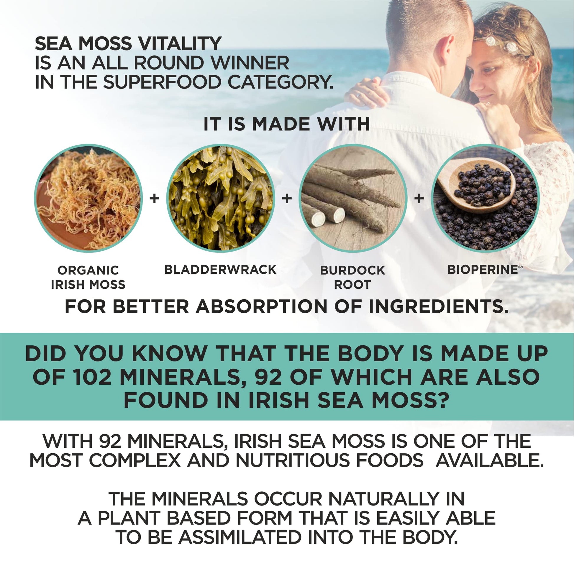 HerbaMe Organic Irish Sea Moss with Bladderwrack, Burdock Root & Black Pepper Extract HerbaMe buy supplements canada