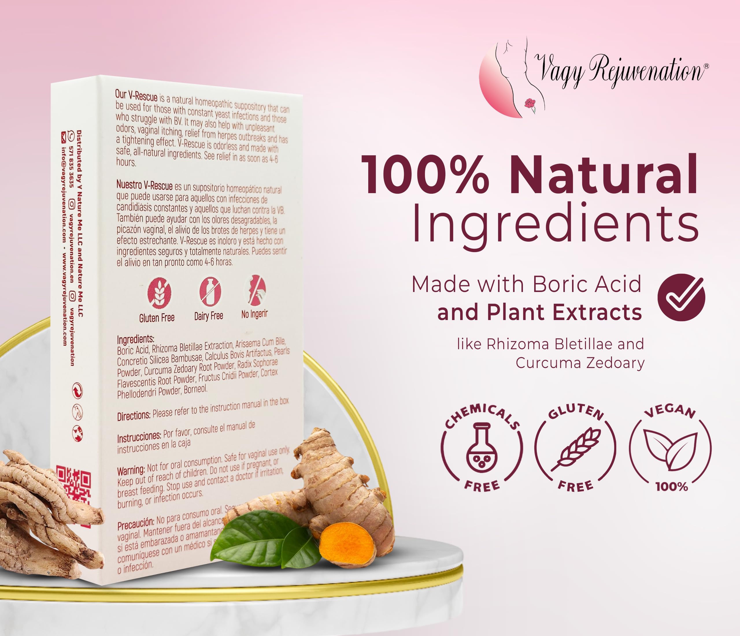 Vagy Rejuvenation V-Rescue - 500 mg Boric Acid 14 Vaginal Applications - Feminine Health Vagy Rejuvenation buy supplements canada