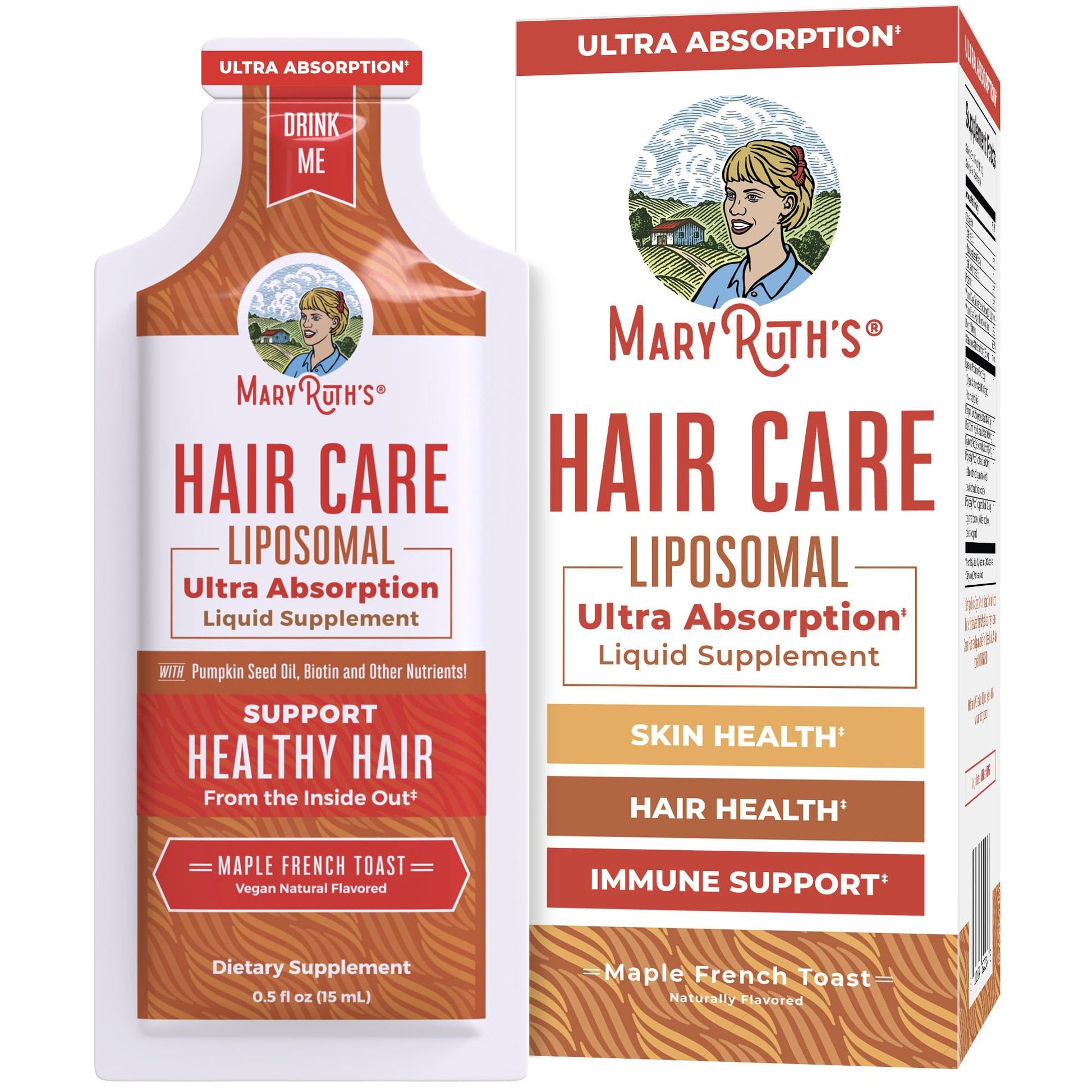 MaryRuth Organics Hair Growth Vitamins, Sugar & Gluten Free, Liquid Hair Vitamins with Vitamin D3, Vitamin E Biotin Hyaluronic Acid, Selenium for Hair & Skin Care Vegan, Non-GMO, 14-0.5 Fl Oz Pouches MARYRUTH'S buy supplements canada