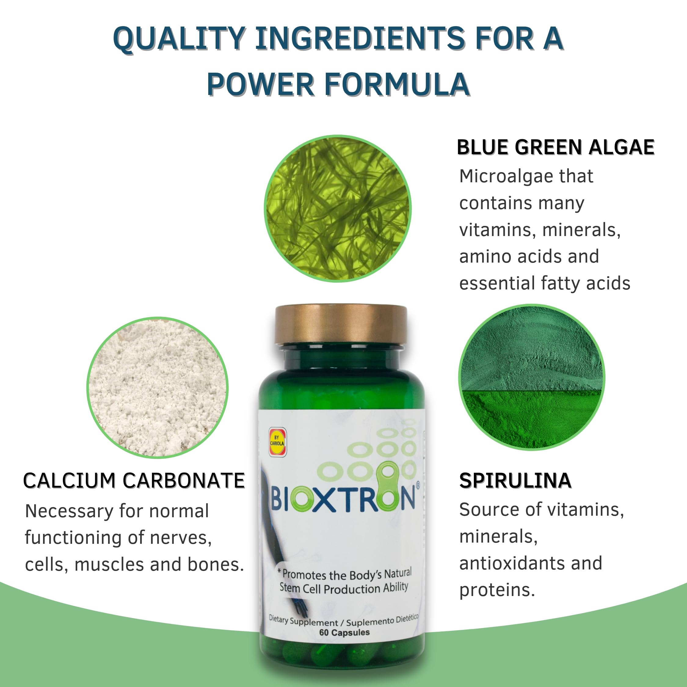 Bioxtron Natural AFA Stem Cell Supplement - Joint Support & Muscle Pain - Immune System Support - Support Energy Levels - Natural Blue Green Algae Spirulina - Pack of 2-120 Caps Bioxtron buy supplements canada