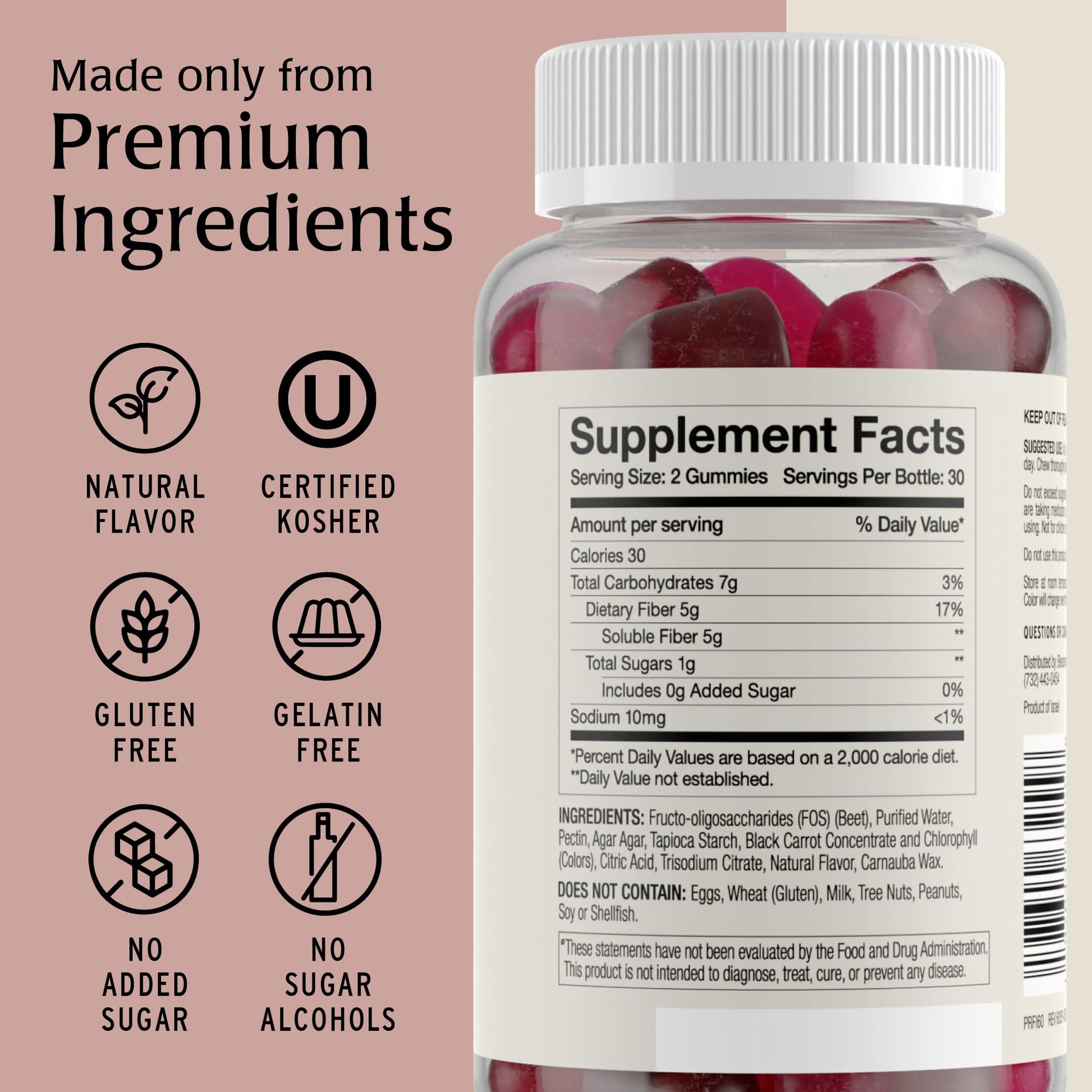 Blessments - Prebiotic Fiber Gummies for Adults & Kids with No Added Sugar- 5g (60 Count) High Fiber Supplement Gummies - Vegan - Keto Friendly - Digestive Health Supplements Blessments buy supplements canada
