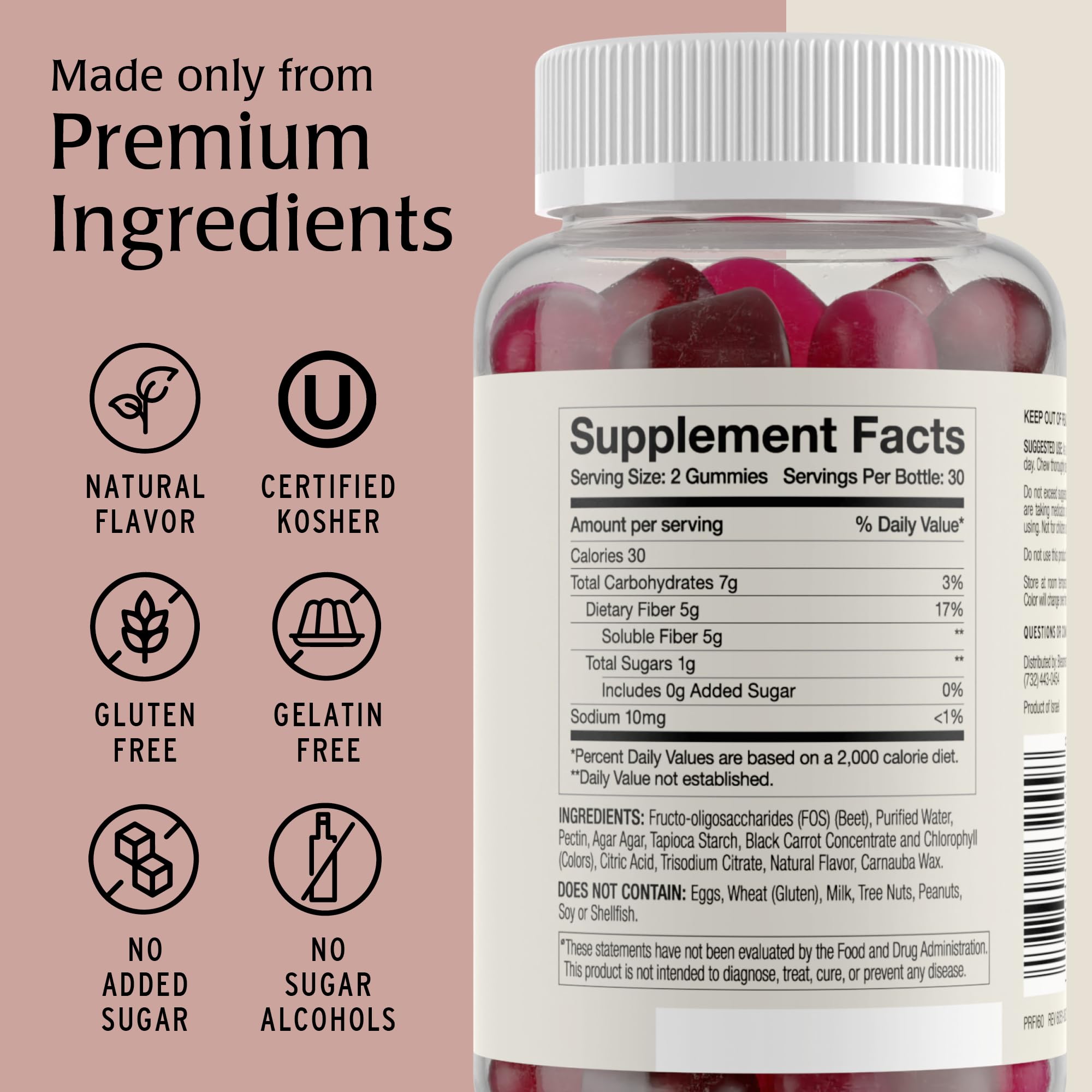 Blessments - Prebiotic Fiber Gummies for Adults & Kids with No Added Sugar- 5g (60 Count-2 Pack) High Fiber Supplement Gummies - Vegan - Keto Friendly Blessments buy supplements canada