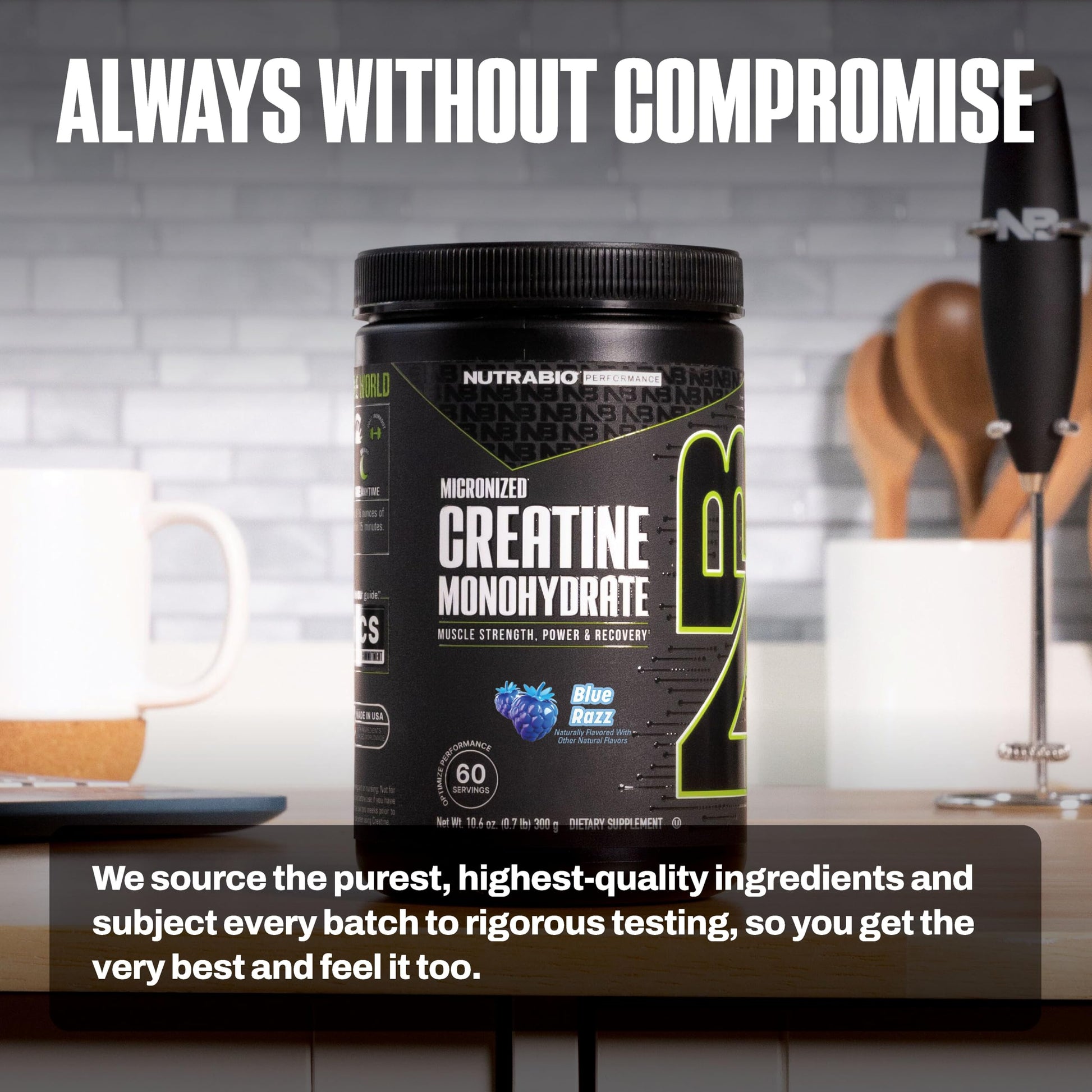 NutraBio Pure Micronized Creatine Monohydrate Powder Supplement, Blue Razz (300 g) - Supports Bulk Muscle Energy, Recovery, and Strength - HPLC Tested Creatine Powder Supplement for Men and Women NutraBio buy supplements canada