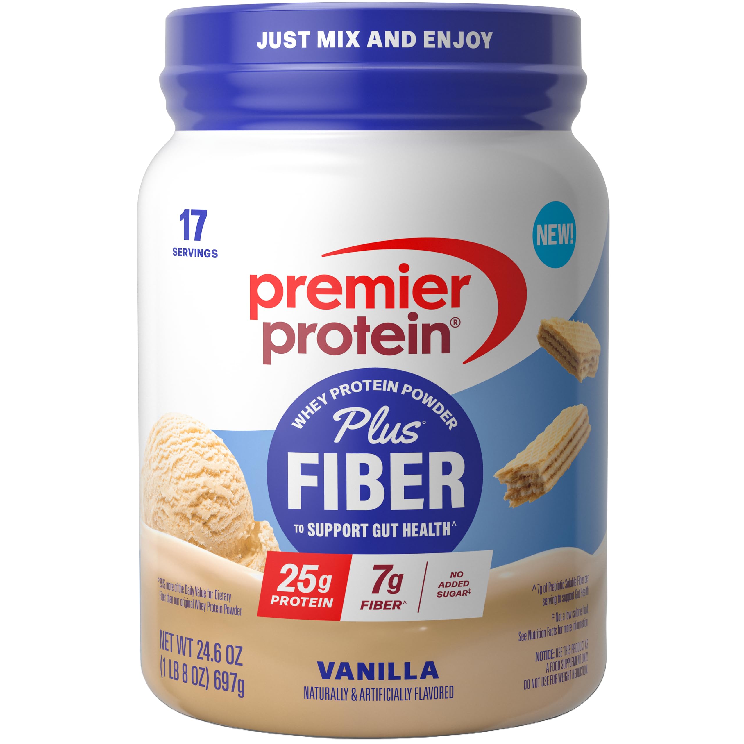 Premier Protein Powder Plus Fiber, Vanilla, 25g Protein, 7g Fiber to Support Gut Health, No Added Sugar (17 Servings) Premier Protein buy supplements canada