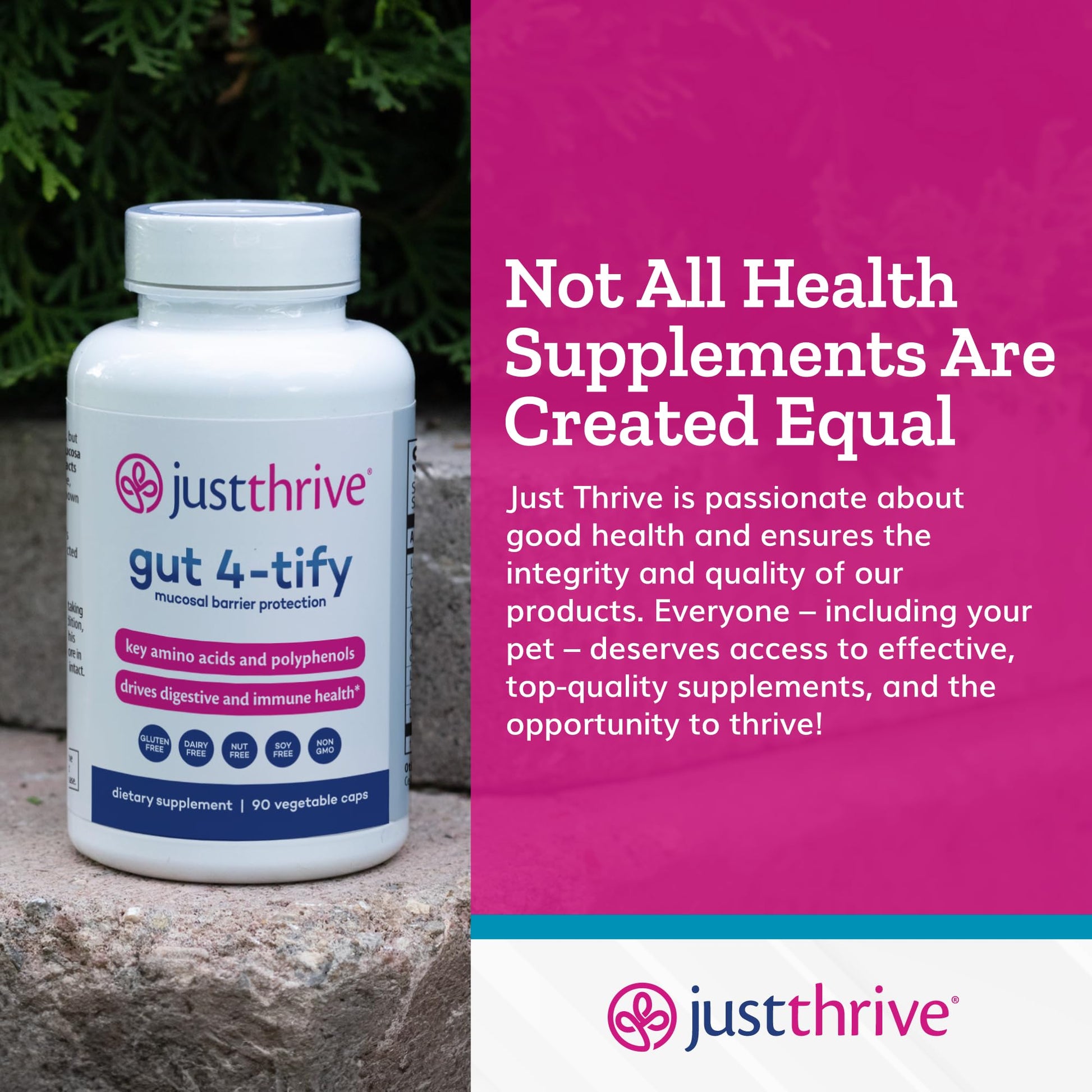 Just Thrive Gut 4-tify - Gut Health Supplements for Women and Men - Anti Bloat, 90 Vegetable Capsules Just Thrive buy supplements canada