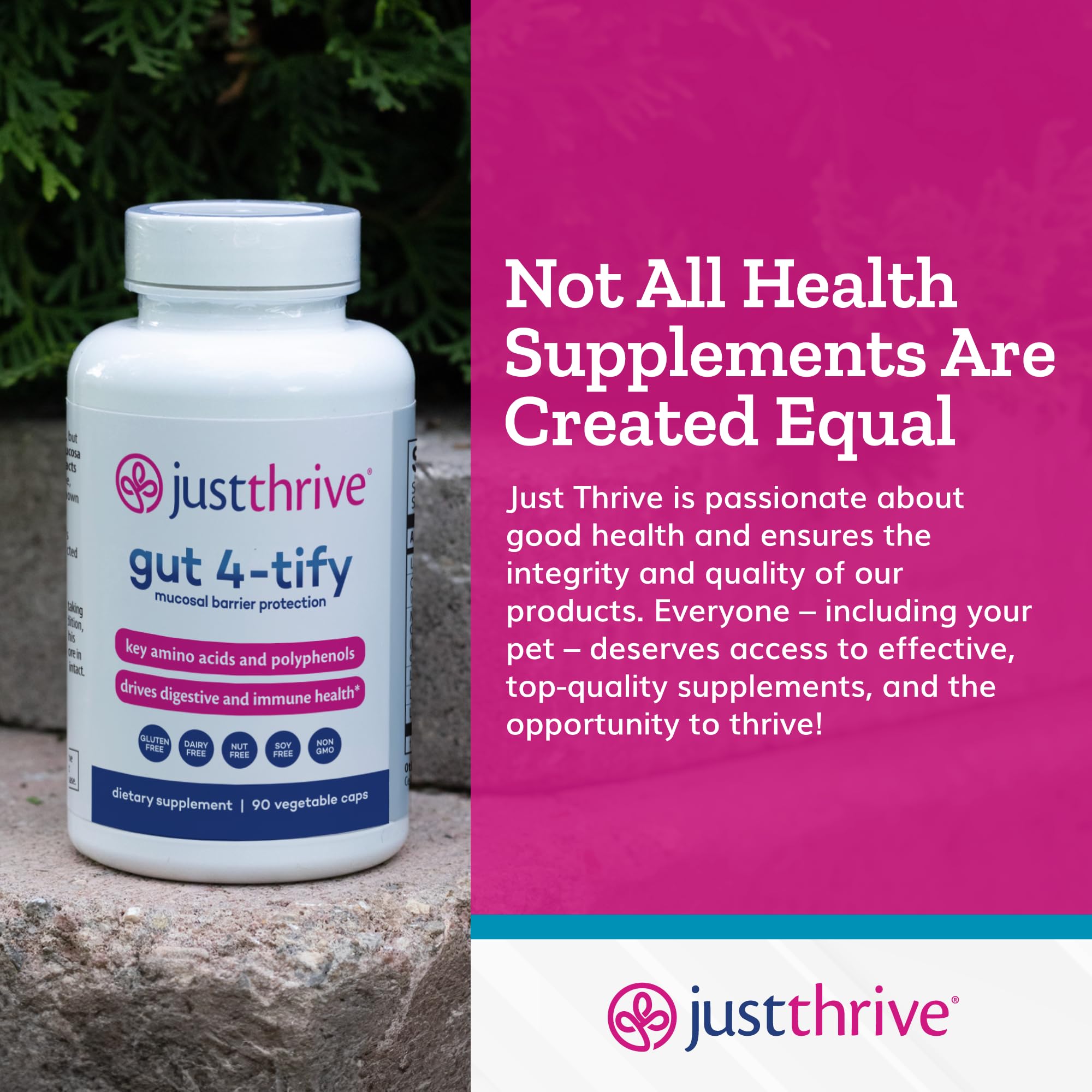 Just Thrive Gut 4-tify - Gut Health Supplements for Women and Men - Anti Bloat, 90 Vegetable Capsules Just Thrive buy supplements canada
