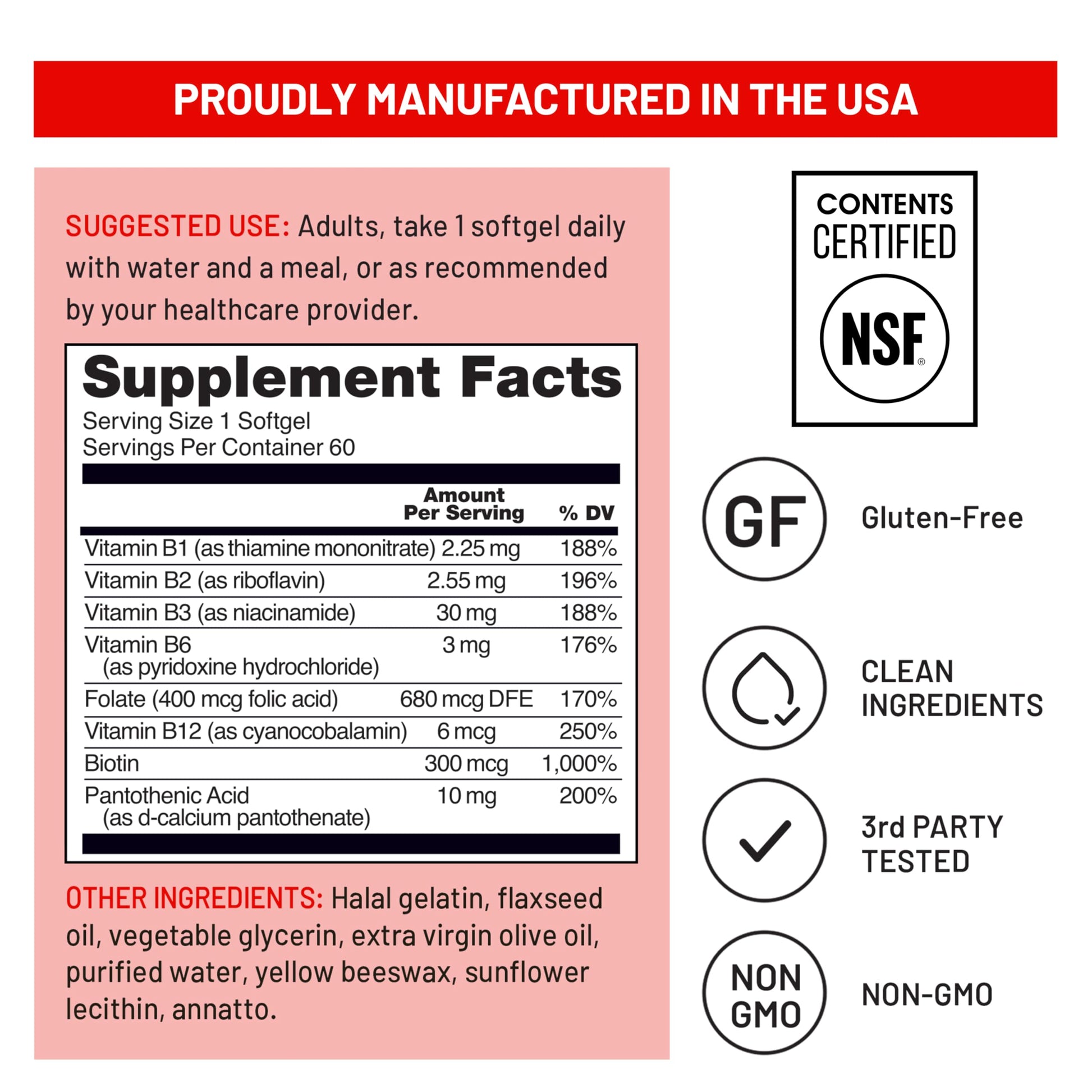NatureWise Vitamin B Complex for Women and Men - with Folic Acid Biotin B1 B2 B3 B6 B12 - Support Cellular Energy & Mental Clarity - Gluten & Dairy Free NatureWise buy supplements canada