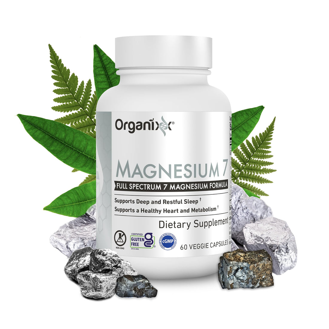 Organixx Magnesium Glycinate Supplement for Support Sleep, Muscle & Heart Health, 7 Type Magnesium Complex with Vitamin B6, Manganese Citrate, Gluten Free, Vegan, Non GMO, High Absorption, 60 Capsules Organixx buy supplements canada