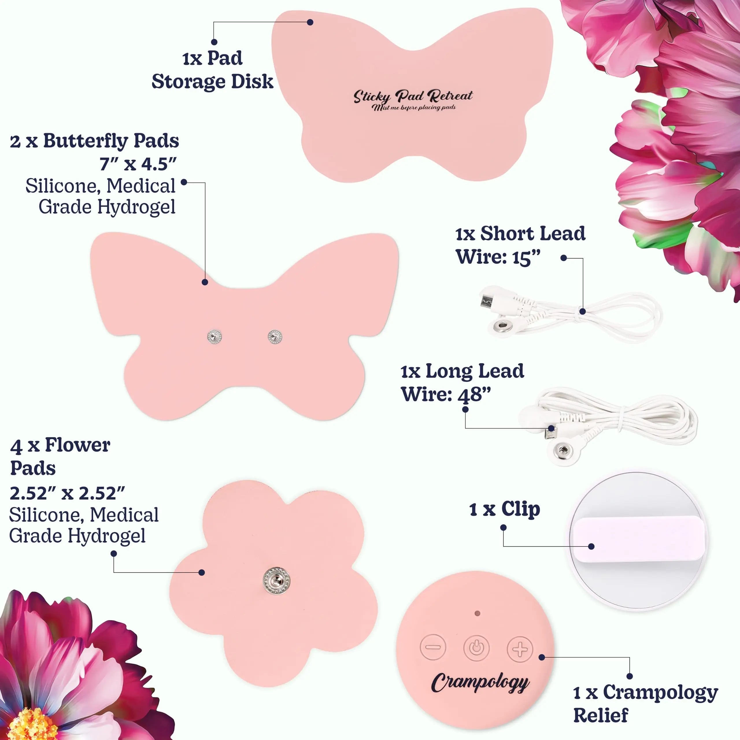 Crampology Relief Pink-Period Cramps Pain Relieving Device, Cramp Massager for Menstrual and Lower Back Ache, Reduces Endometriosis Discomfort, PMS TENS Unit, Wireless or Wired, Natural Cycle Support Crampology buy supplements canada