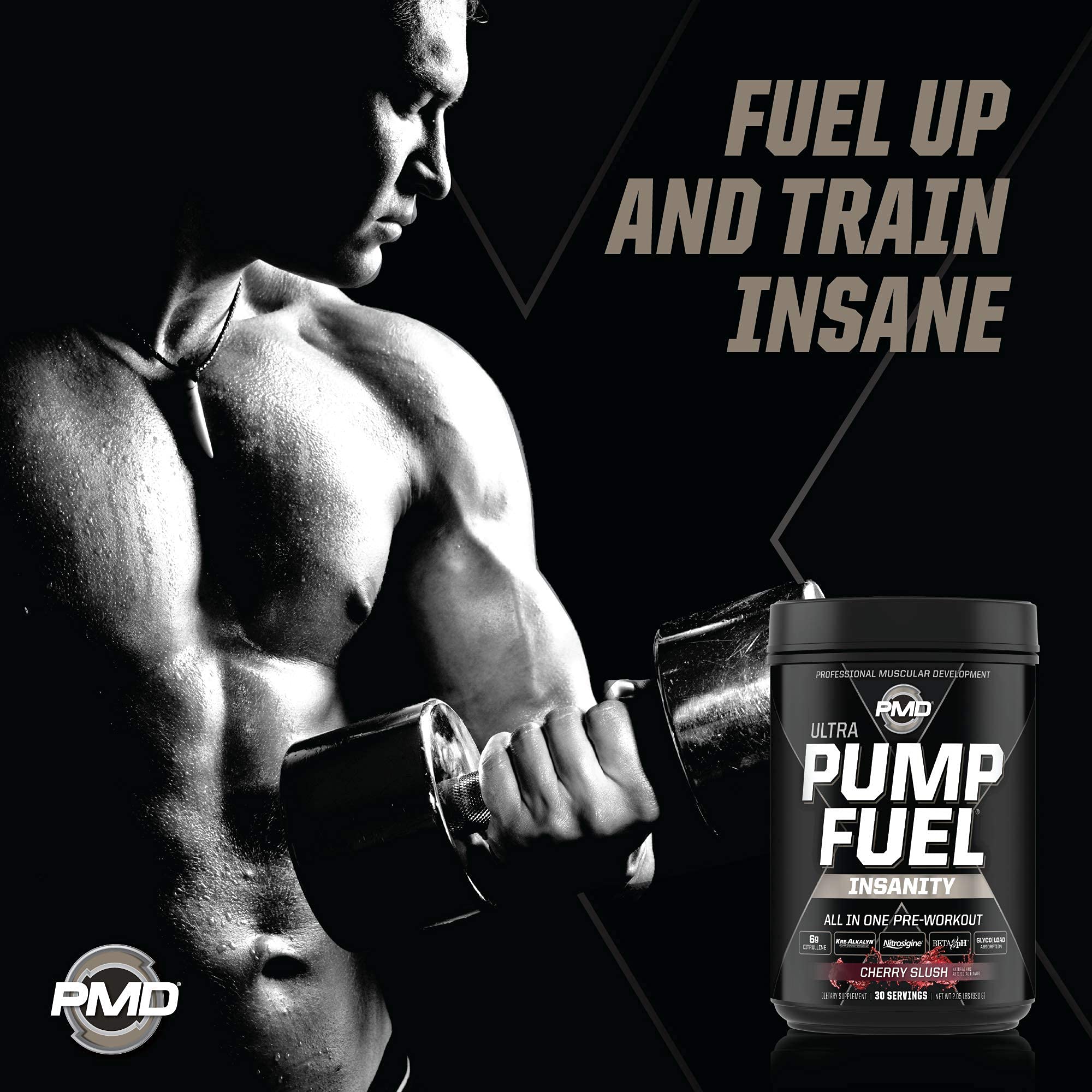 PMD Sports Ultra Pump Fuel Insanity - Pre Workout – Cherry Slush (30 Servings) PMD buy supplements canada