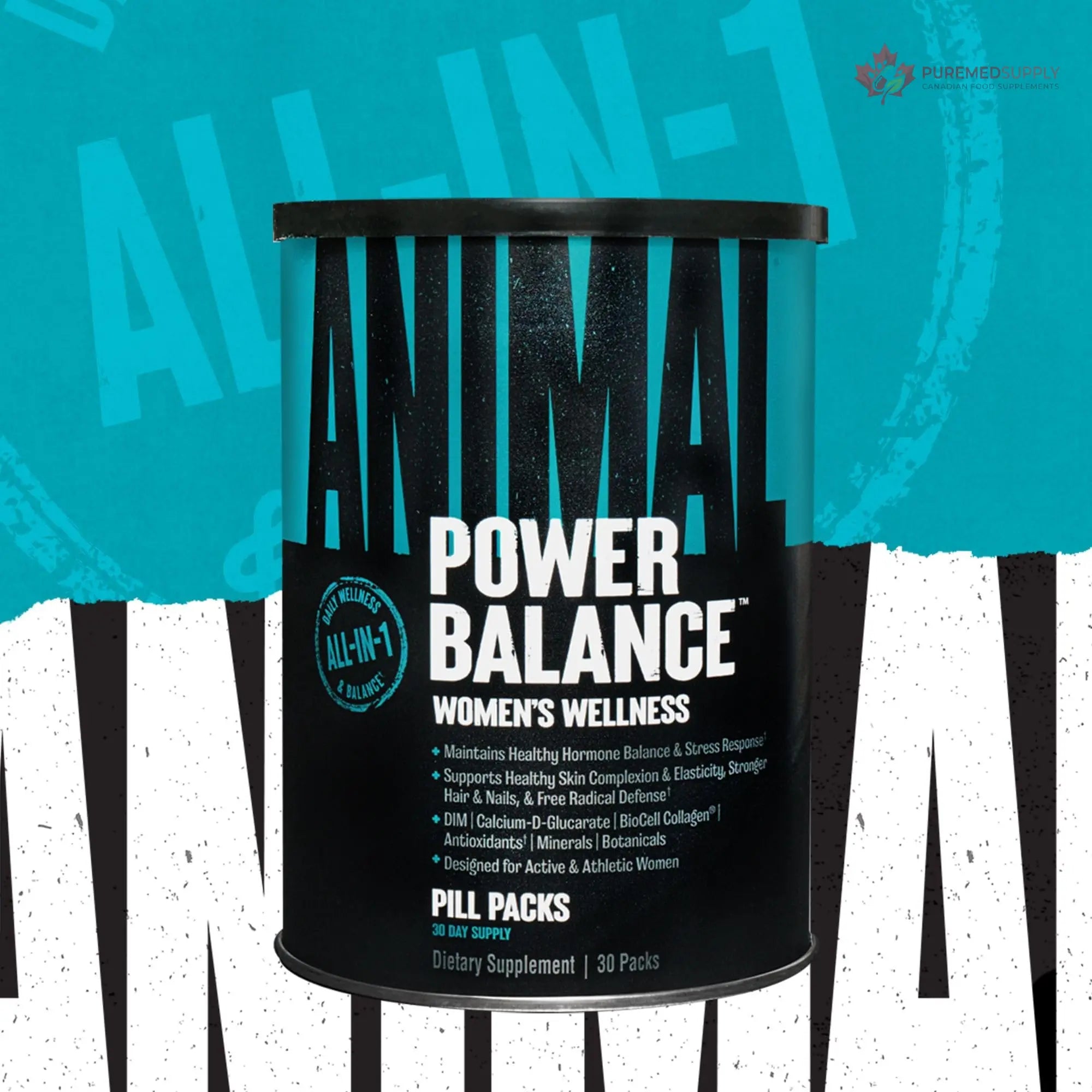 Animal Power Balance – Women's Alpha F Comprehensive Formula – Supports Hormonal Balance, Complexion, Hair, Nails, Mood and Stress, Intestinal Health, & Bone and Joint Health – 30 Packs Animal buy supplements canada