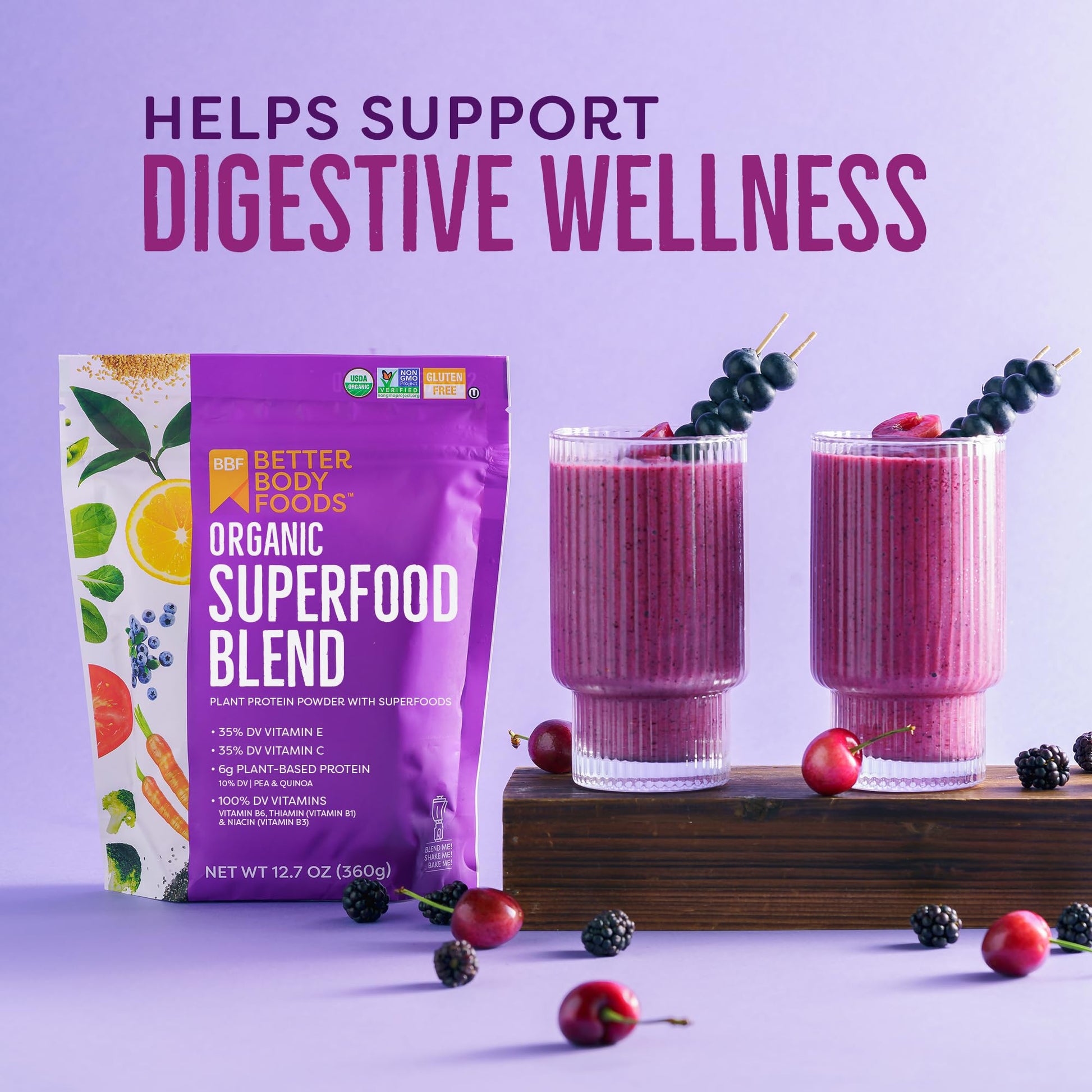 BetterBody Foods Organic Superfood Powder with Protein, Vitamins C, E, and B12 (12.7 oz.) BetterBody Foods buy supplements canada