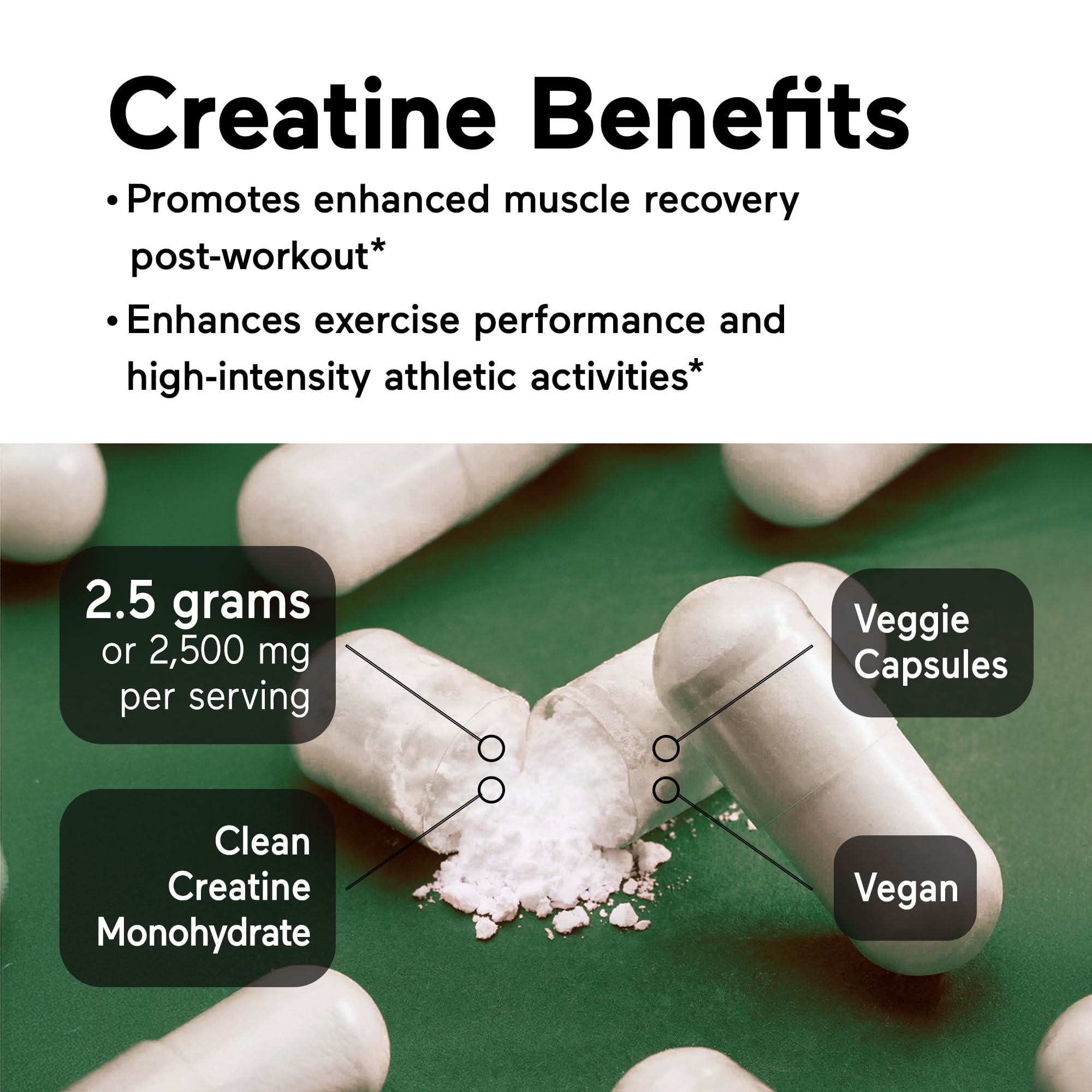 SMARTERNUTRITION Creatine Monohydrate Pills with 2500mg (2.5g) Per Serving, Vegan Capsules - Pre & Post Workout Recovery Support, Promotes Muscle Mass &. Endurance - 60 Count[30-Day Supply] SMARTERNUTRITION buy supplements canada