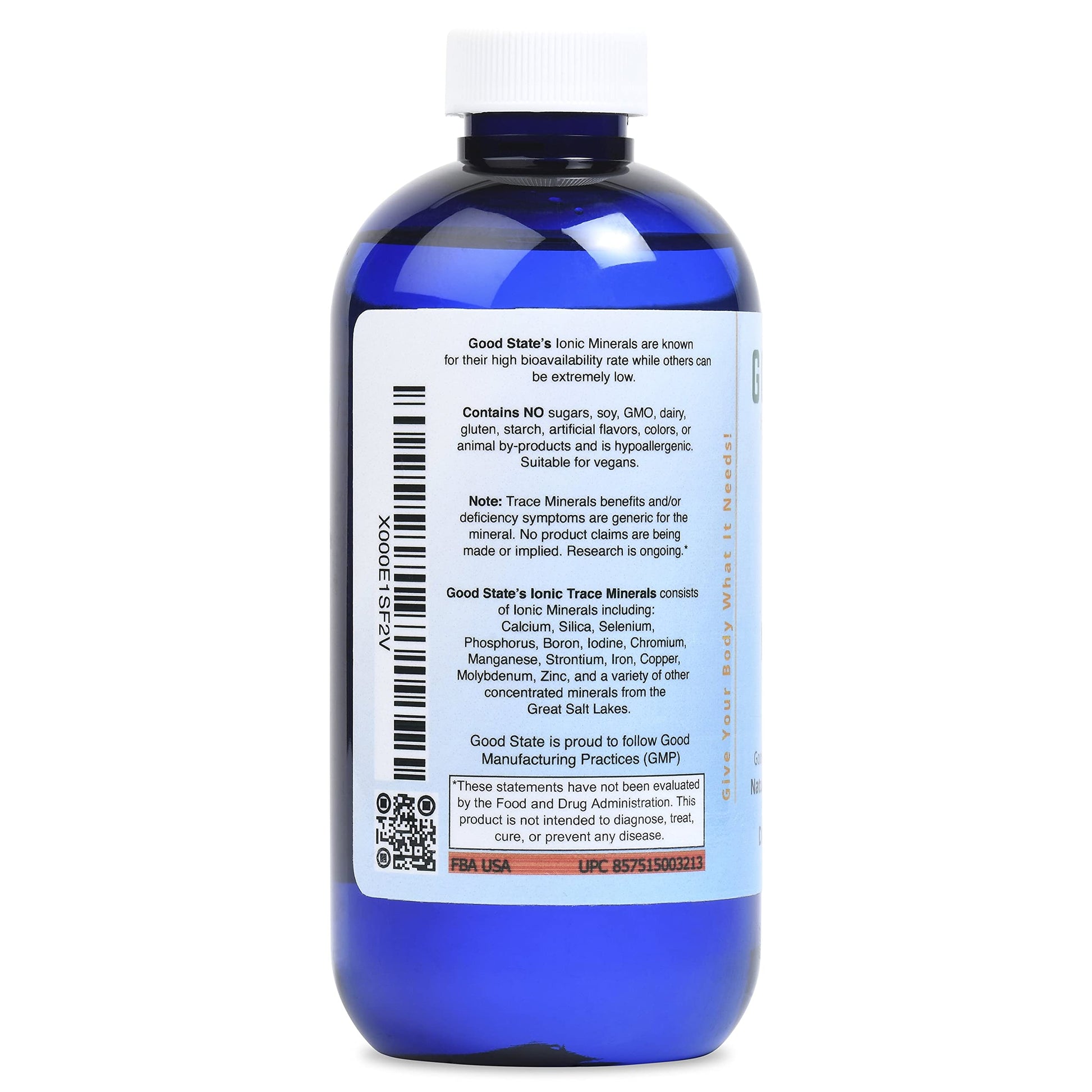 Good State Liquid Ionic Trace Minerals (96 servings at 125 mg - 8 fl oz) Good State buy supplements canada