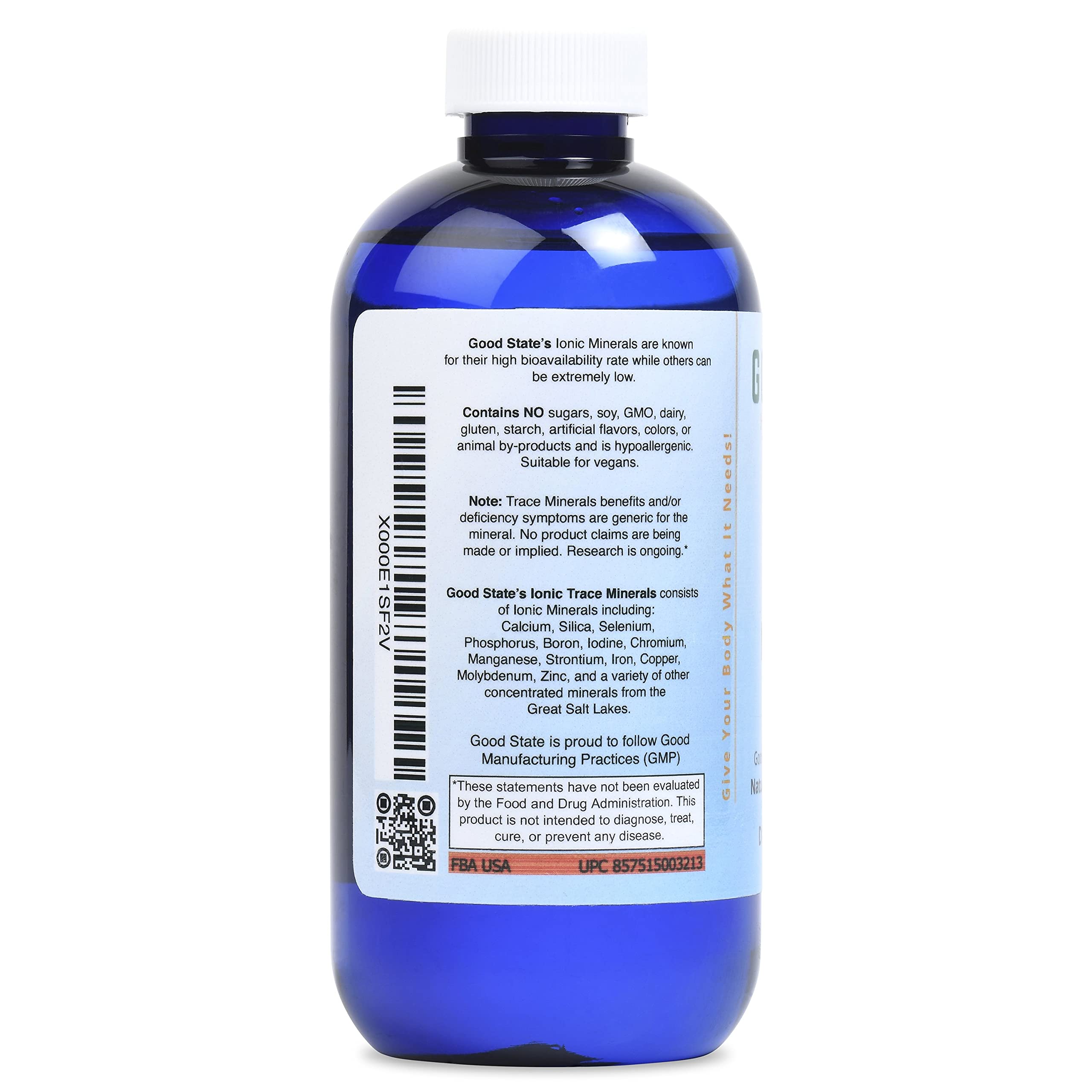 Good State Liquid Ionic Trace Minerals (96 servings at 125 mg - 8 fl oz) Good State buy supplements canada