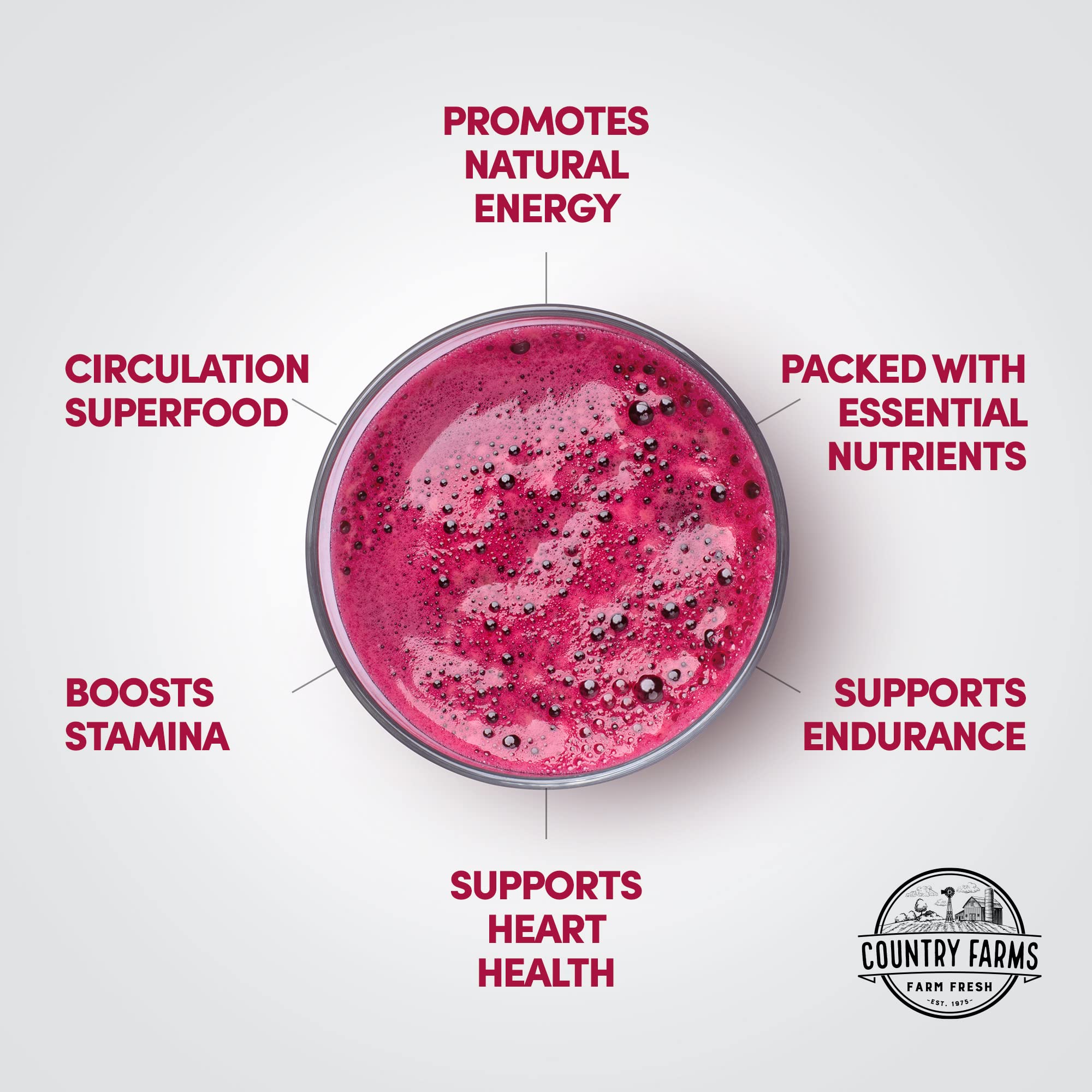 Country Farms Bountiful Beets, Wholefood Beet Extract Superfood, Helps Support Healthy Circulation and Promote Energy Country Farms buy supplements canada