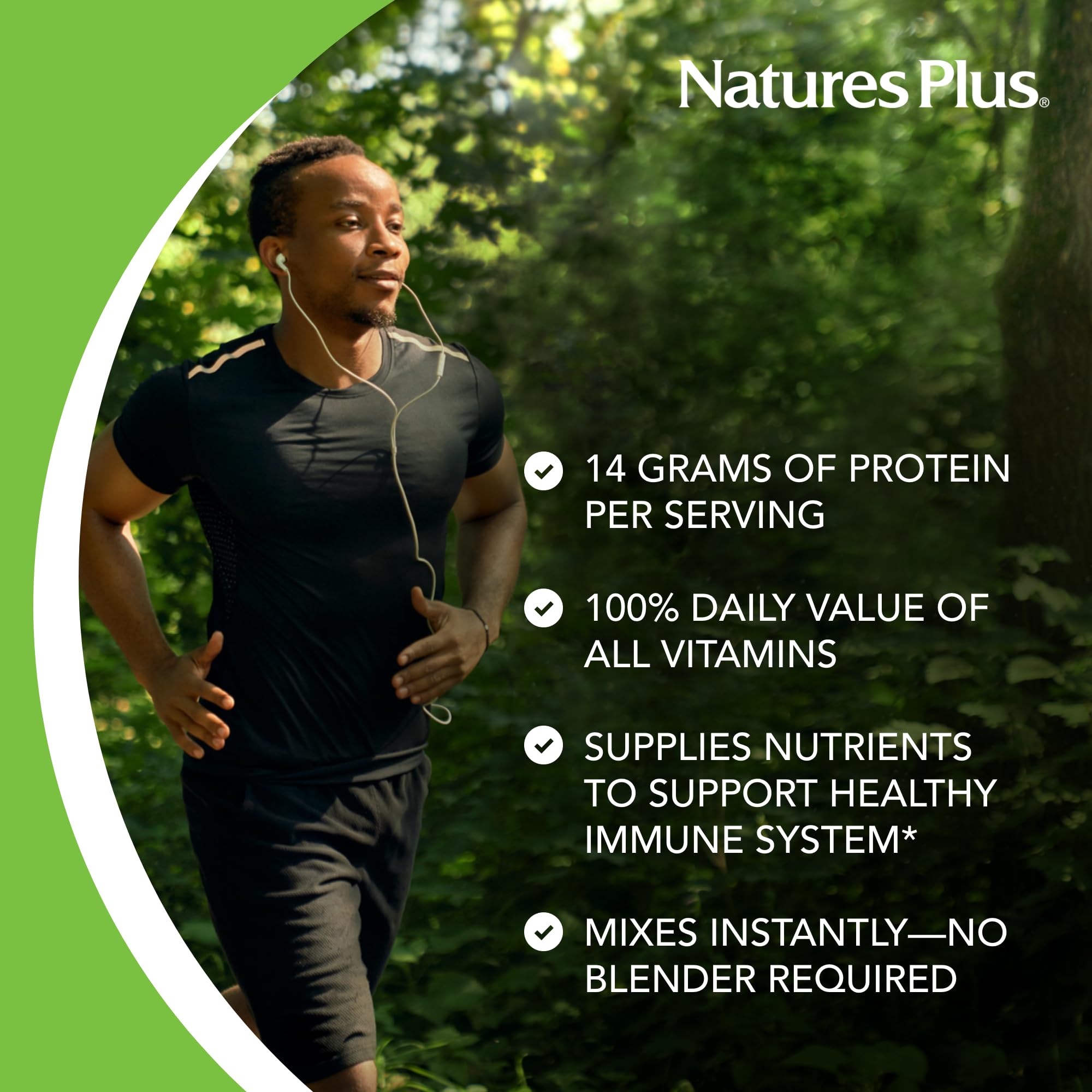 NaturesPlus SPIRU-TEIN, Chocolate - 1.05 lb - Plant-Based Protein Shake - Non-GMO, Vegetarian, Gluten Free - 17 Total Servings NaturesPlus buy supplements canada