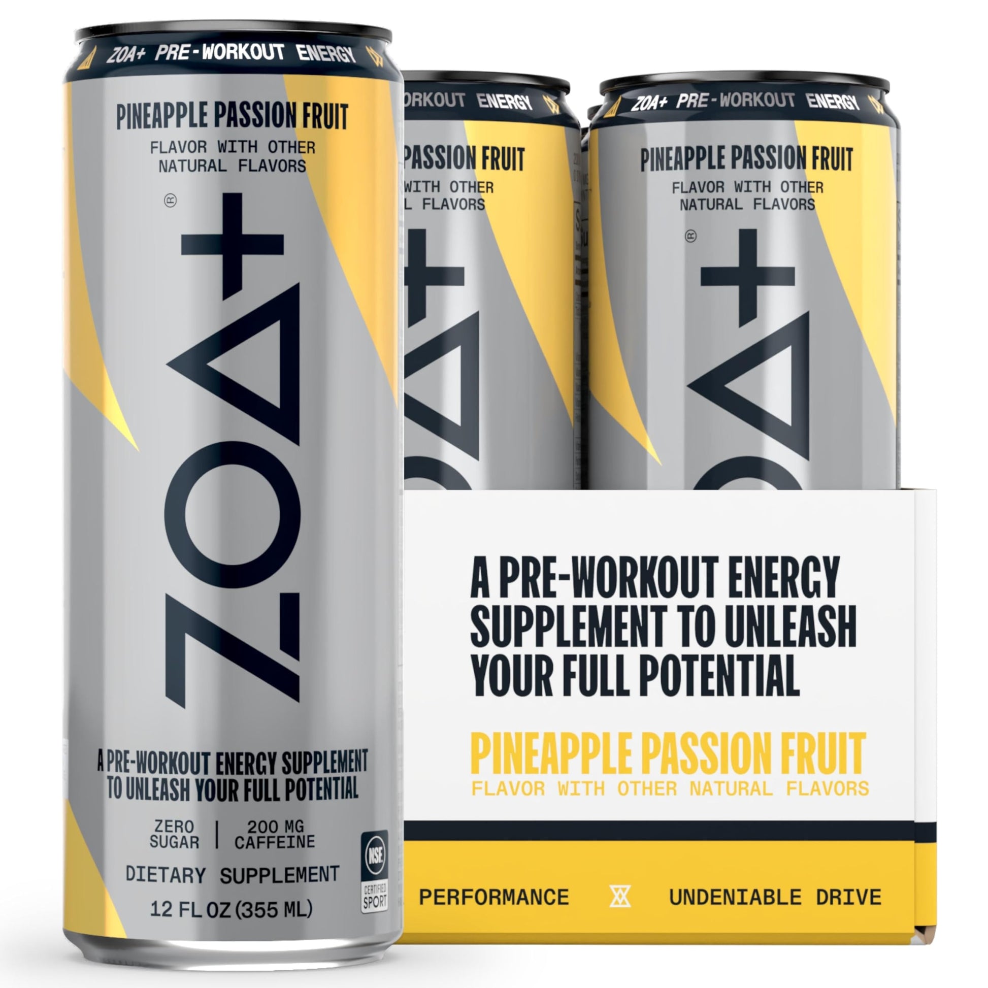ZOA+ Pre-Workout Sugar-Free Energy Drink, Pineapple Passionfruit - Zero Sugar ZOA buy supplements canada