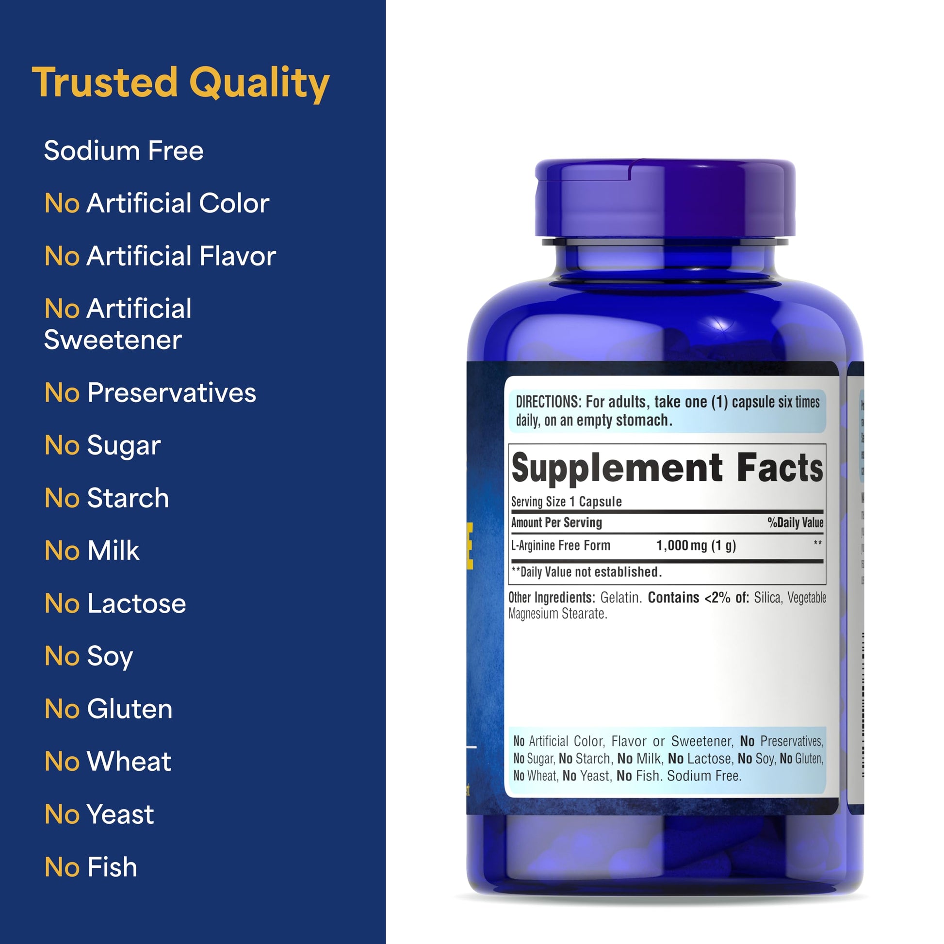Puritan's Pride L-Arinine 1000mg, Dietary Supplement Supports Nitric Oxide Levels and Heart and Circulatory Heath, 100 Day Supply, 100 Tablets Puritan's Pride buy supplements canada
