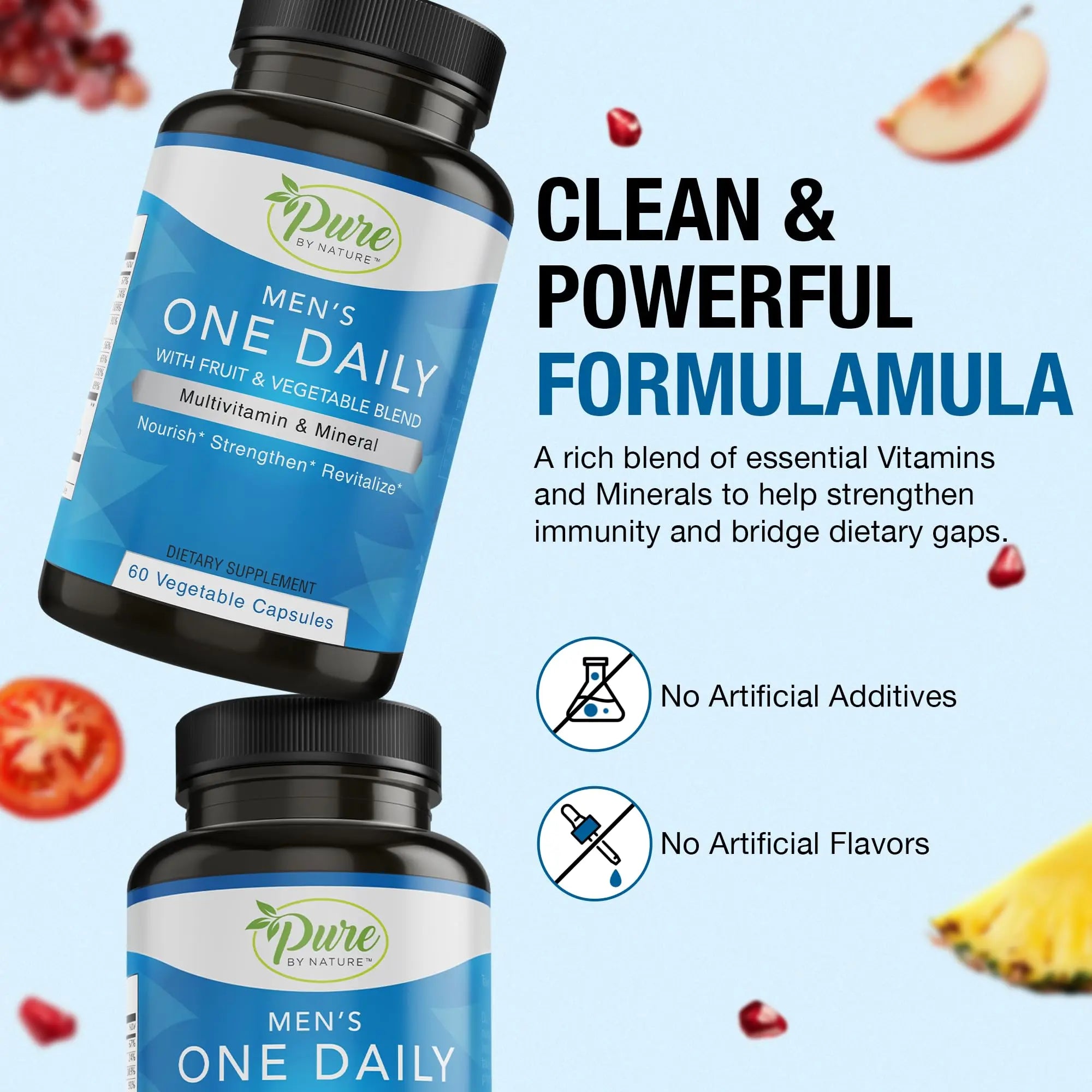 Pure By Nature One-Daily Multivitamin for Men, Immune Support Supplement with Non-GMO Ingredient, Vitamin & Minerals for Energy, 60 Veggie Capsules Pure By Nature buy supplements canada