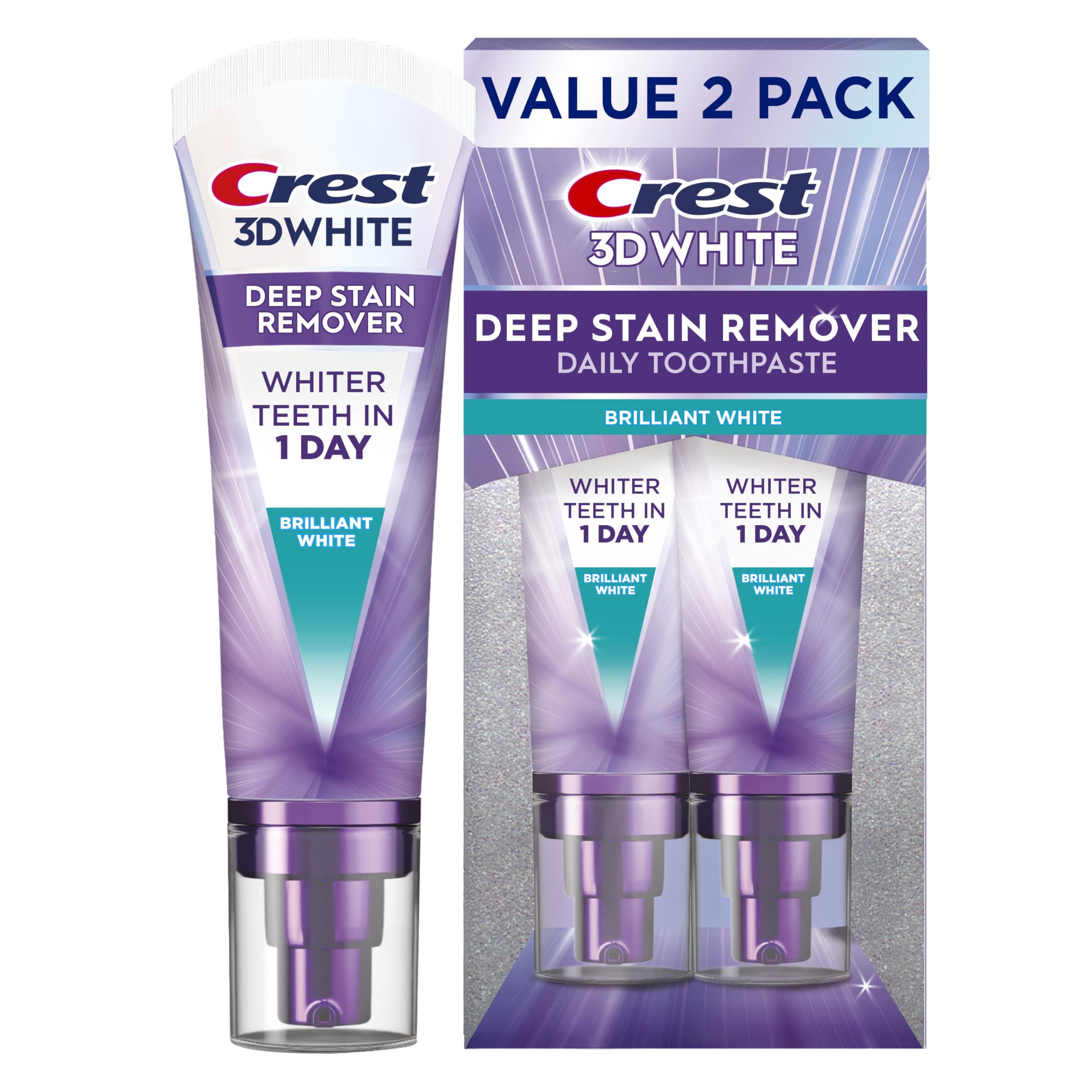 Crest 3DWhite Brilliance Deep Stain Remover Brilliant White Toothpaste - 3.1oz/2pk Crest buy supplements canada