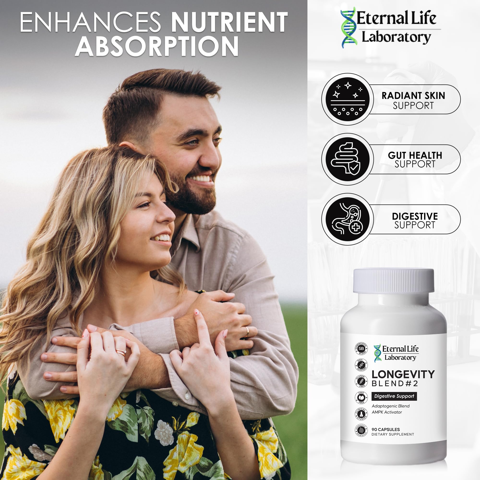 Probiotics for Women and Men, Daily Probiotic Supplement Probiotics and Triphala, Green Tea Extract - Anti-Aging Gut Health Optimizer - Intestinal, Colon & Digestive Health - 90 Capsules Eternal Life Laboratory buy supplements canada