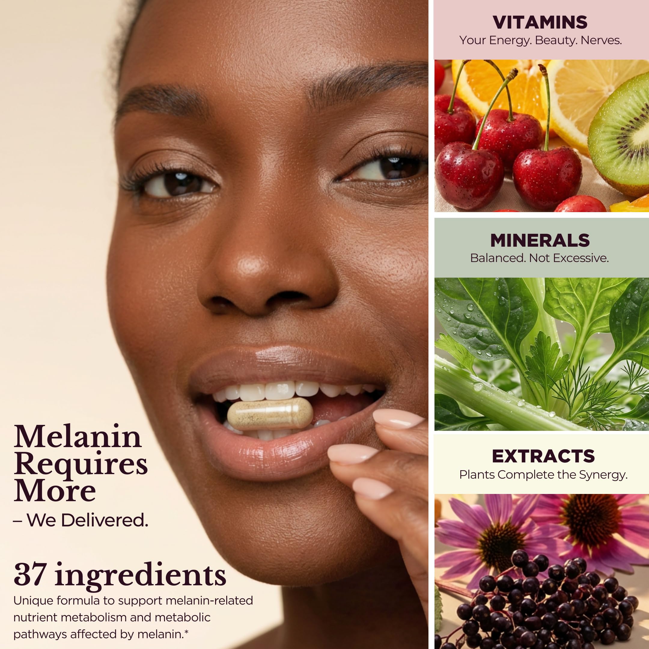 TODICAMP Melanin-Rich Physiology Women's Wellness Formula with 37 Active Ingredients - Daily Multivitamin for Women Hormone Balance, Energy Vitamins for Women, Biotin Supplement for Hair Skin & Nails TODICAMP buy supplements canada